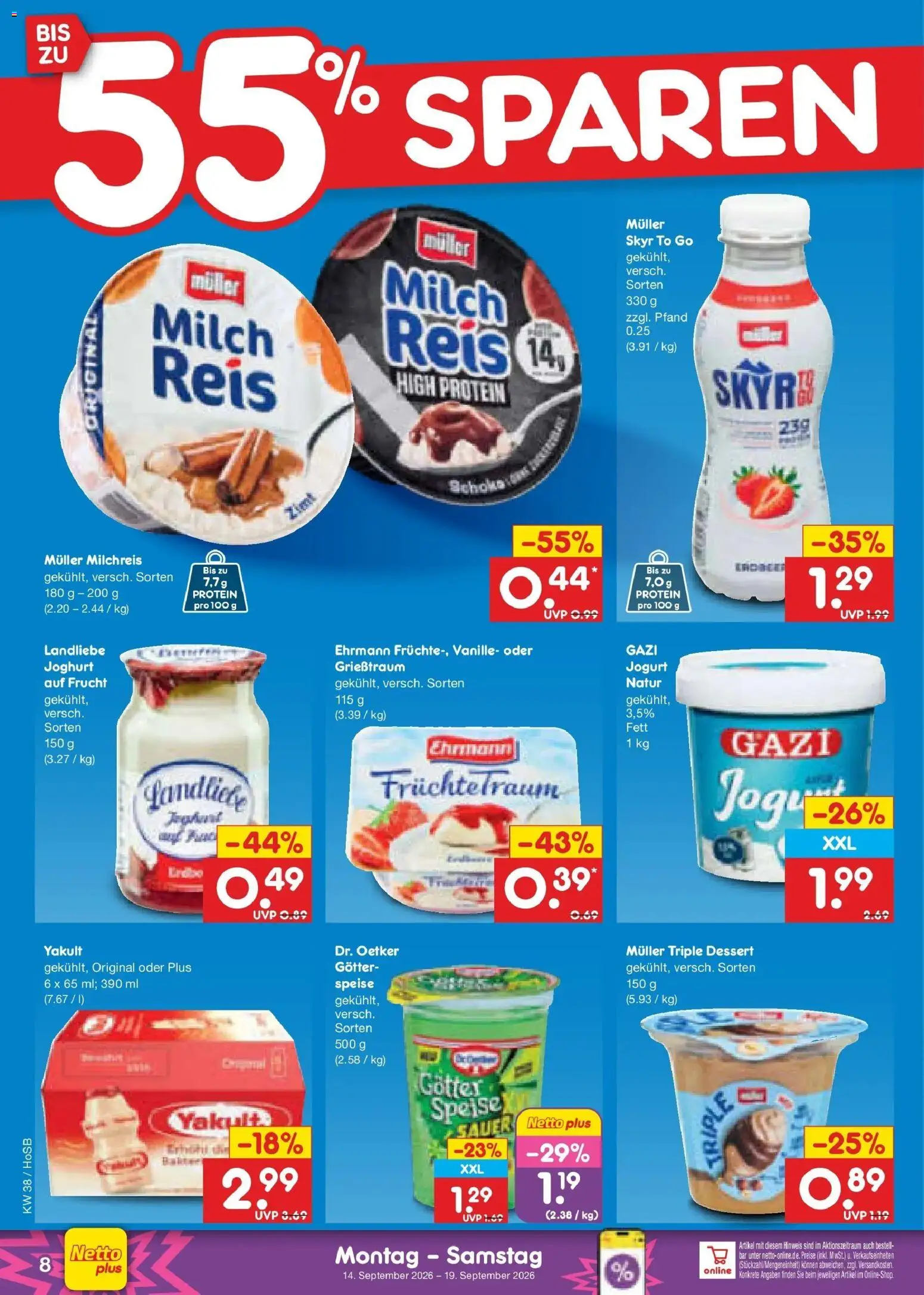 Netto Marken-Discount Prospekt Hannover – gültig ab 14.09.2026 | Seite: 10 | Produkte: Milch, Skyr, Vanille, Reis
