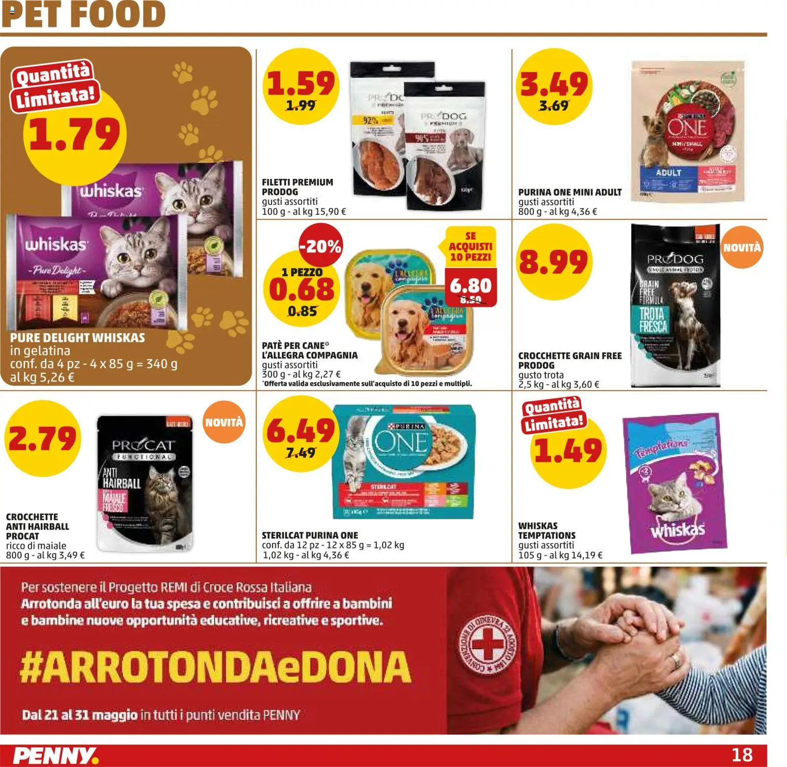 Volantino PENNY del 21.05.2026 | Pagina: 18 | Prodotti: Paté, Maiale, Trota, Crocchette
