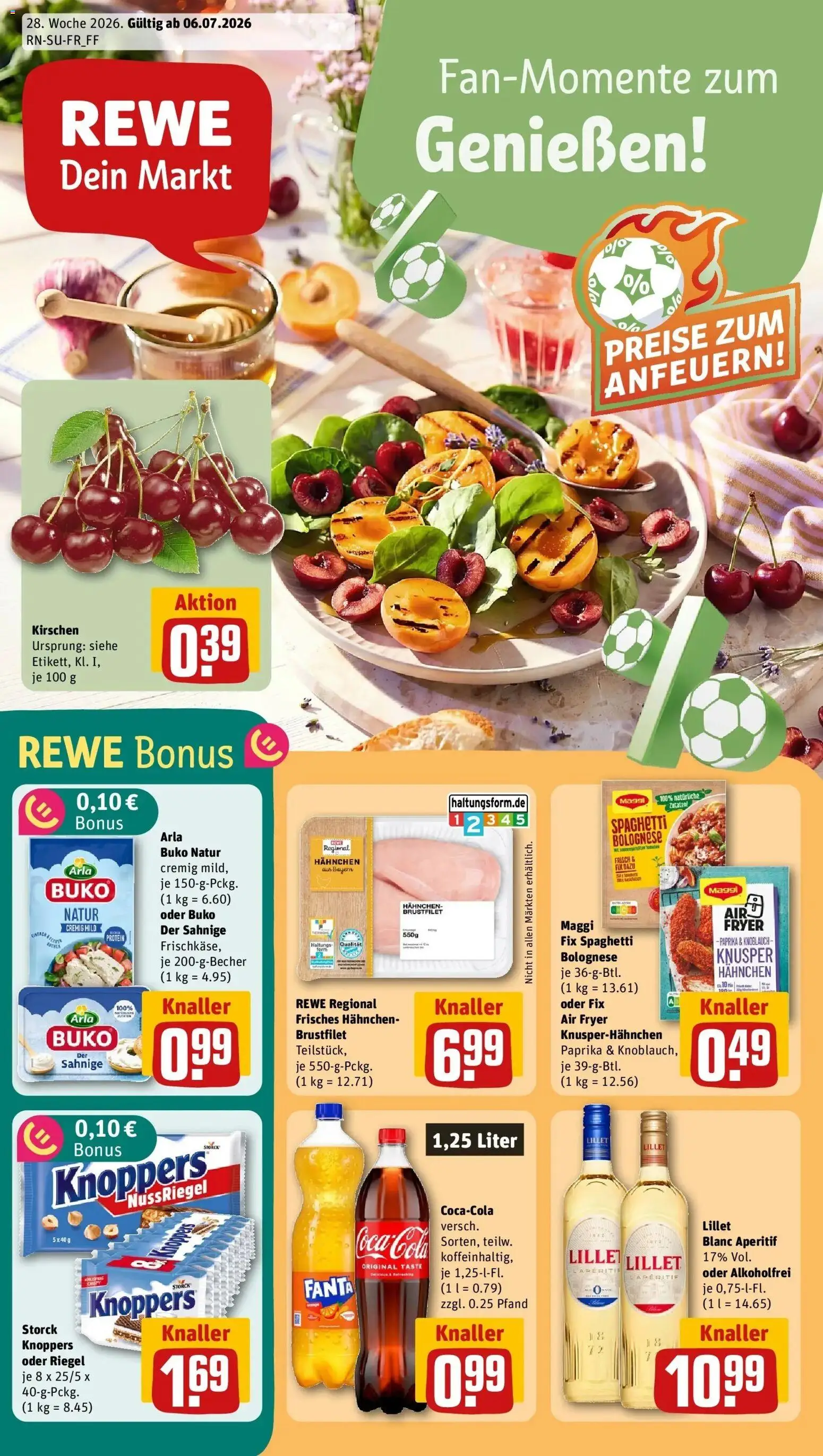 Rewe Prospekt Möhrendorf – gültig ab 05.07.2026 | Seite: 1 | Produkte: Fanta, Maggi, Cola, Kirschen
