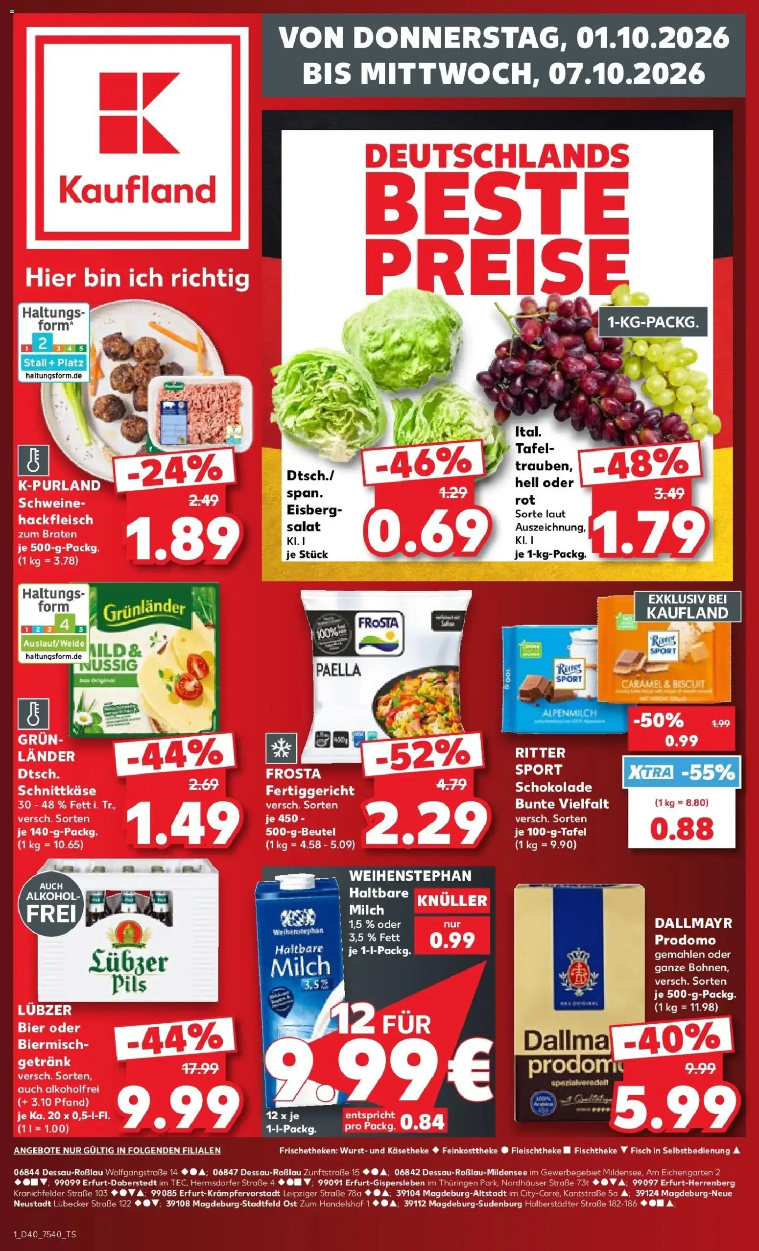 Prospekt Kaufland ab 28.09.2026 » Angebote Online zum Blättern | Seite: 11 | Produkte: Milch, Schokolade, Dallmayr, Lubzer