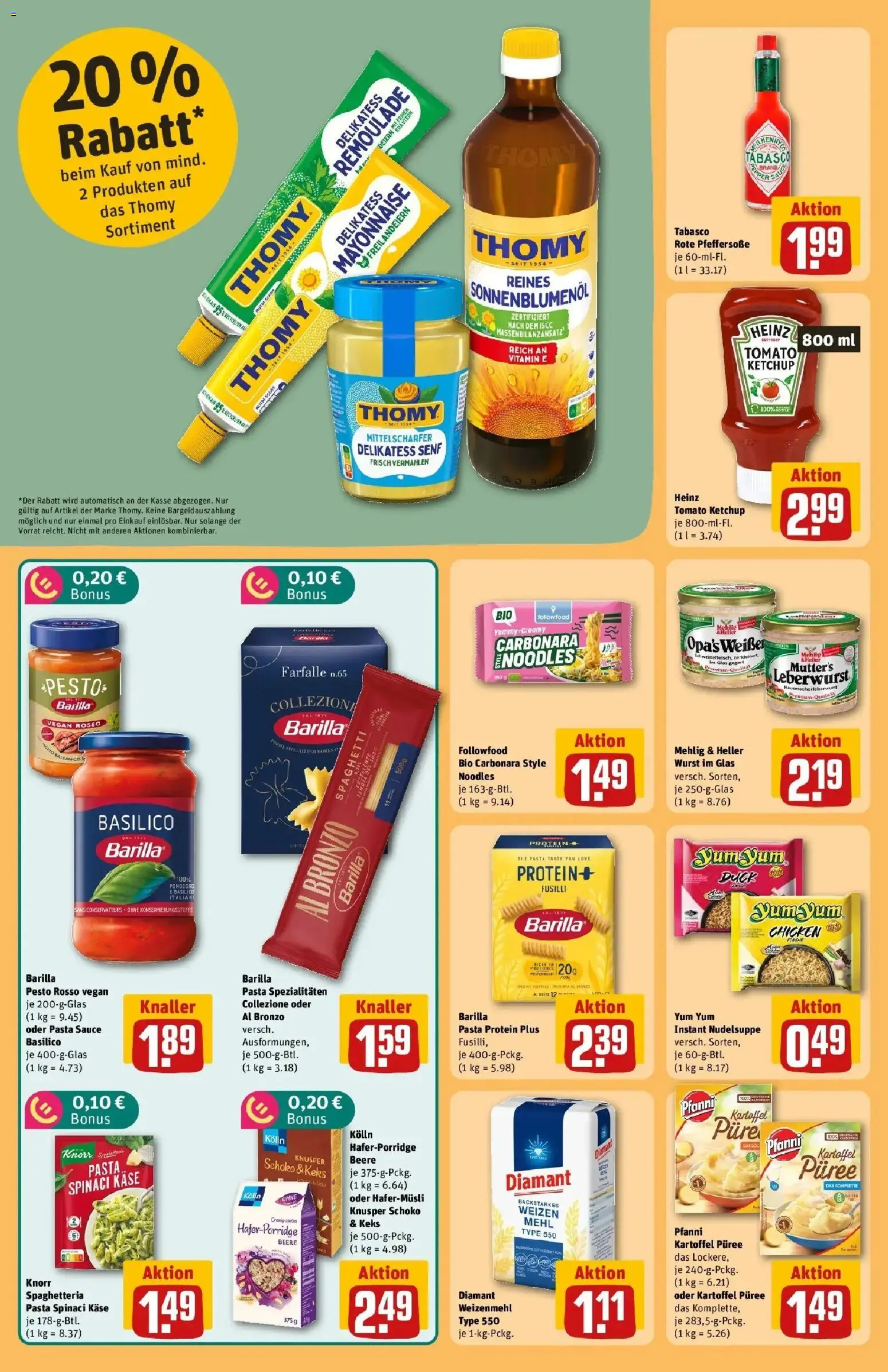 REWE Prospekt ab 26.10.2026 zum Blättern » Angebote | Seite: 24 | Produkte: Mehl, Sonnenblumenol, Barilla pesto, Knorr