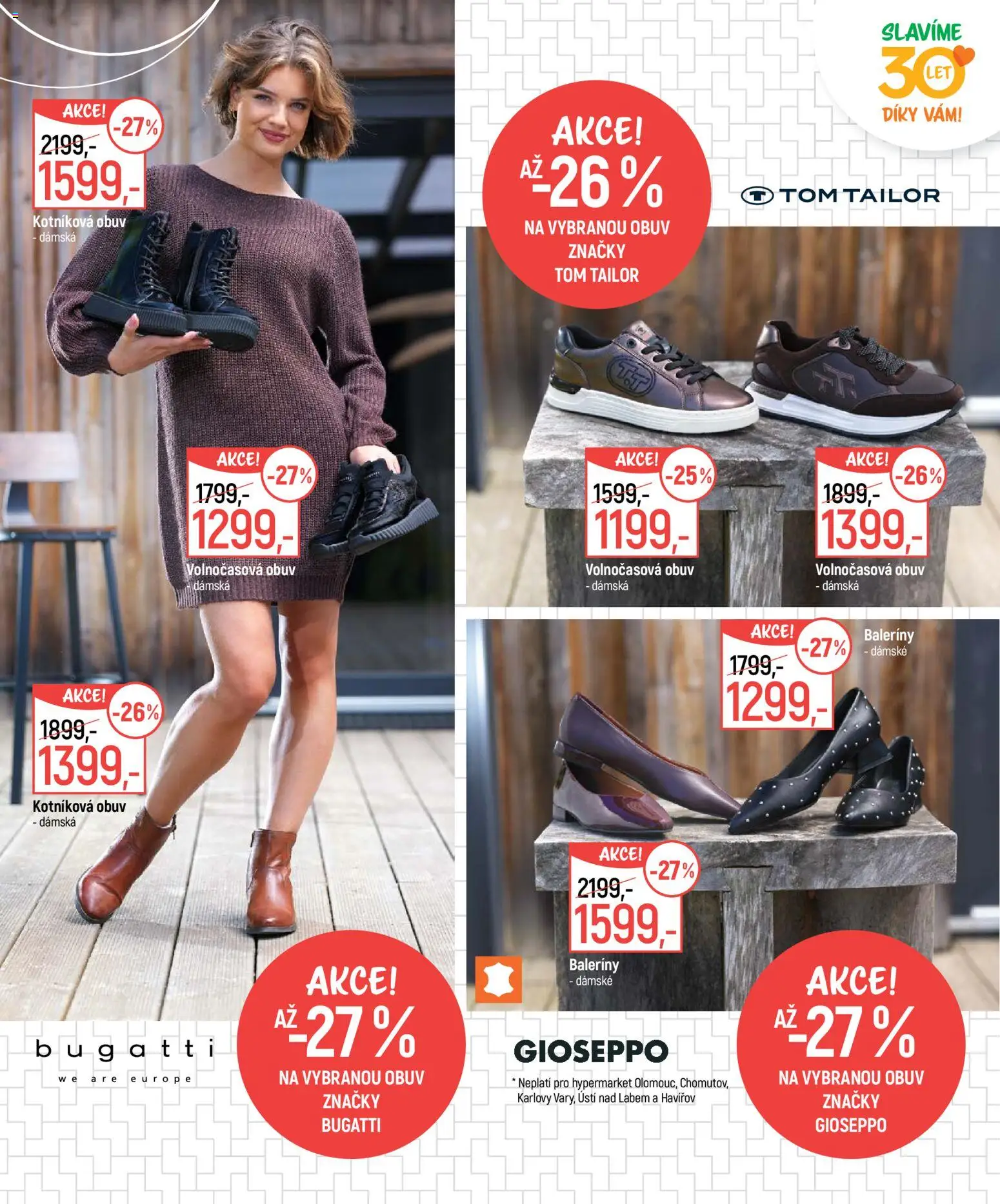 Globus leták - Pomáháme 30 let od 09.09.2026 | Strana: 7 | Produkty: Baleríny, Bugatti, Obuv