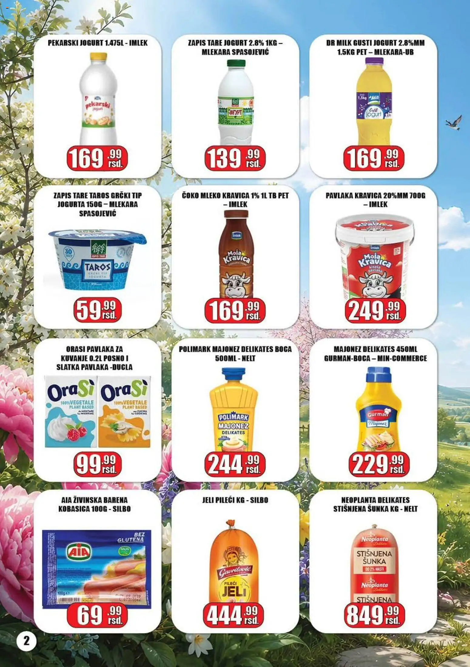 Gala MARKET katalog - važi od 05.06.2026 | Strana: 2 | Proizvode: Slatka pavlaka, Šunka, Kobasica, Pavlaka