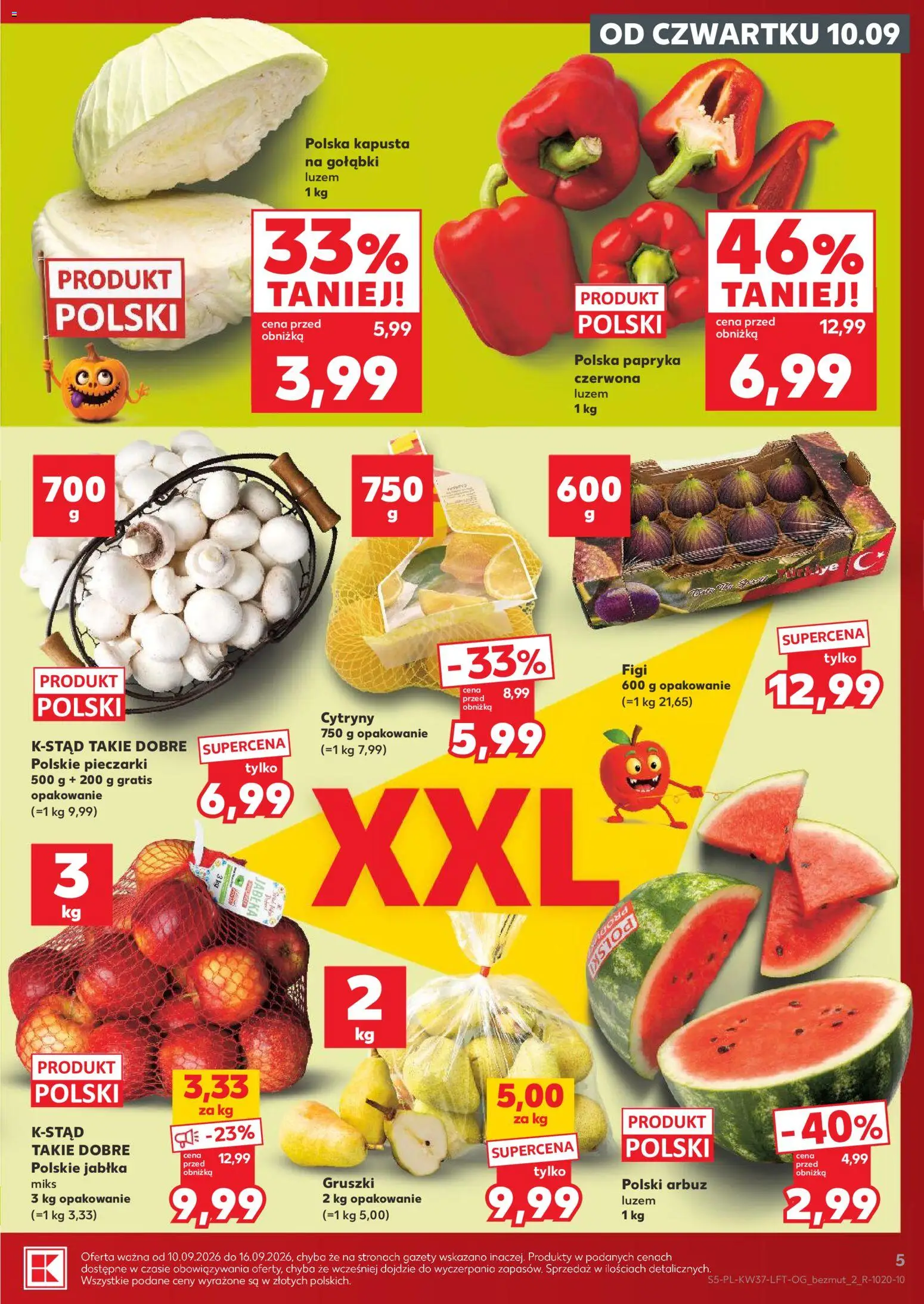 Kaufland Polsko leták od 10.09.2026 | Strana: 5 | Produkty: Jablka, Kapusta