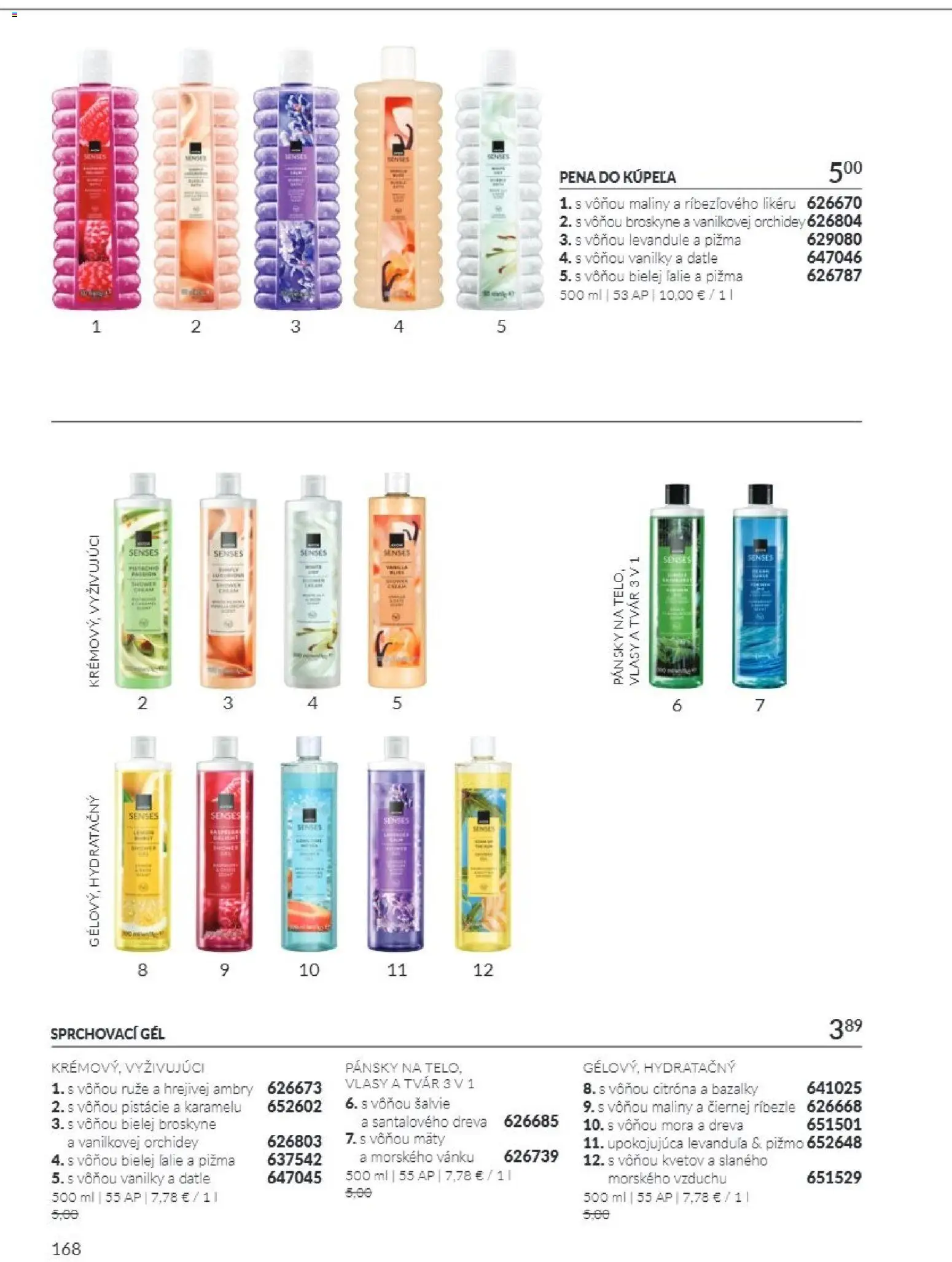Nové Avon akcie – leták je platný od 01.10.2026 | Strana: 168 | Produkty: Pena do kúpeľa, Pistácie, Maliny, Pena