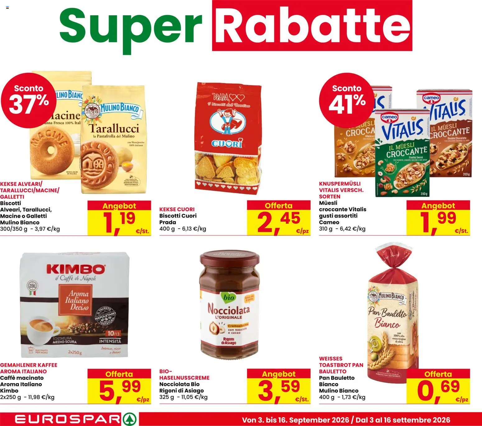 Volantino Eurospar del 03/09/2026 | Pagina: 10 | Prodotti: Caffè, Frutta secca, Frutta, Cacao