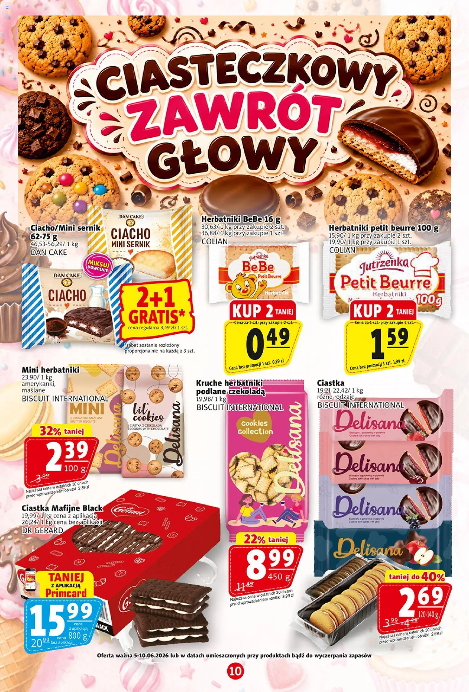 Prim Market gazetka od 05.06.2026 | Strona: 10 | Produkty: Ciastka mafijne, Herbatniki, Czekolada, Ciastka