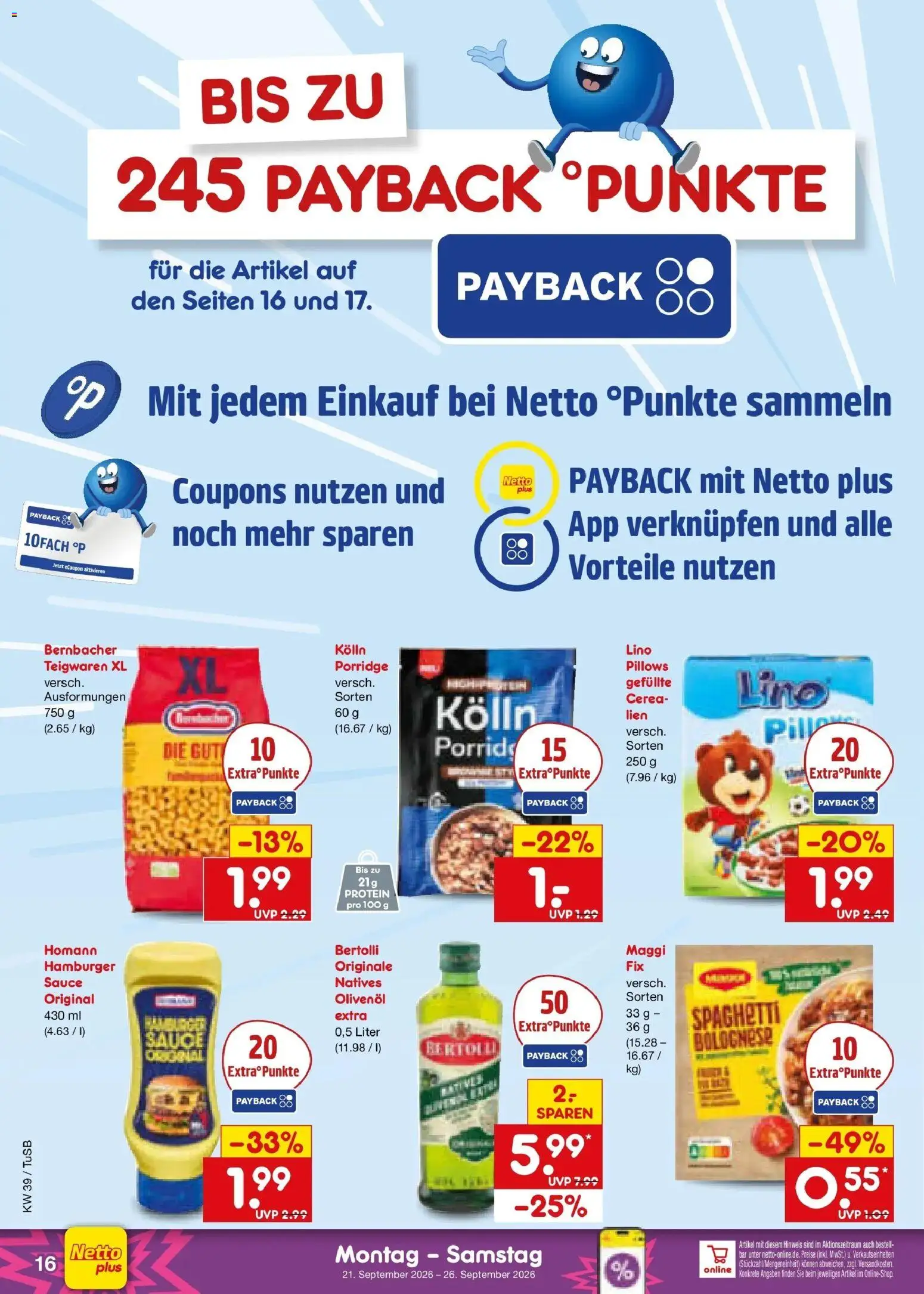 Netto Marken-Discount Prospekt Sindelfingen – gültig ab 21.09.2026 | Seite: 24 | Produkte: Kolln, Maggi, Spaghetti, Olivenol
