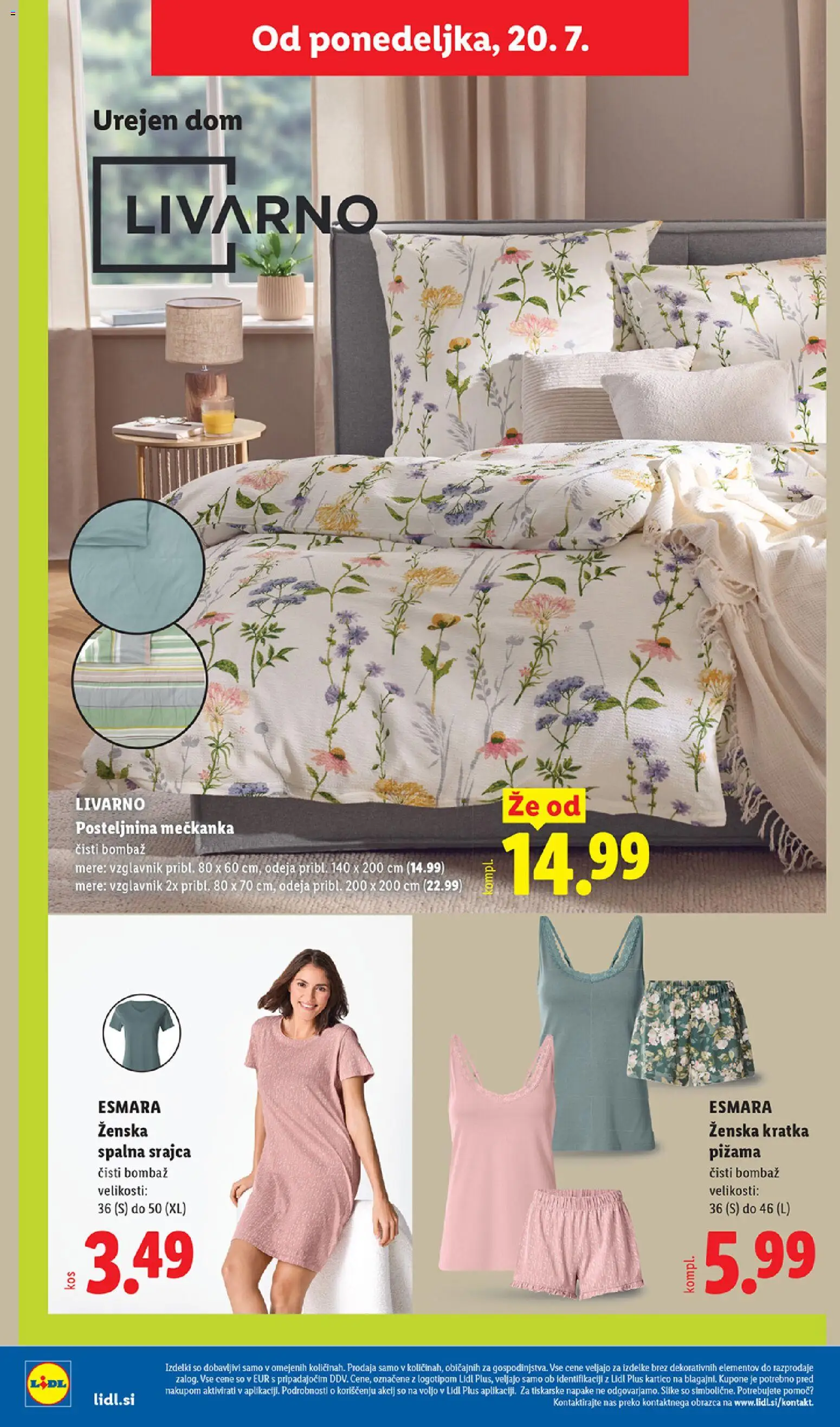 Novi Lidl katalog ponudbe – veljaven od 16.07.2026 | Stran: 62 | Izdelki: Vzglavnik, Pižama, Odeja, Posteljnina