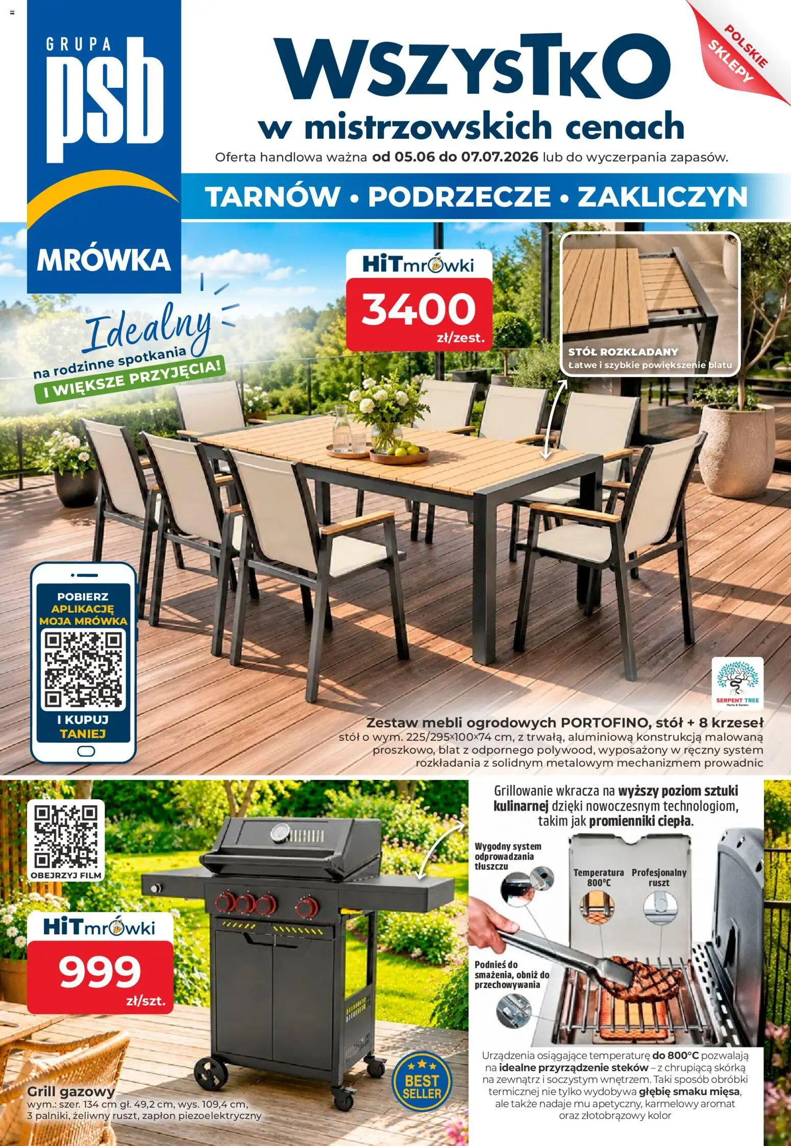 Mrówka gazetka - Tarnów od 05.06.2026 | Strona: 1 | Produkty: Grill, Grill gazowy, Ruszt, Stół