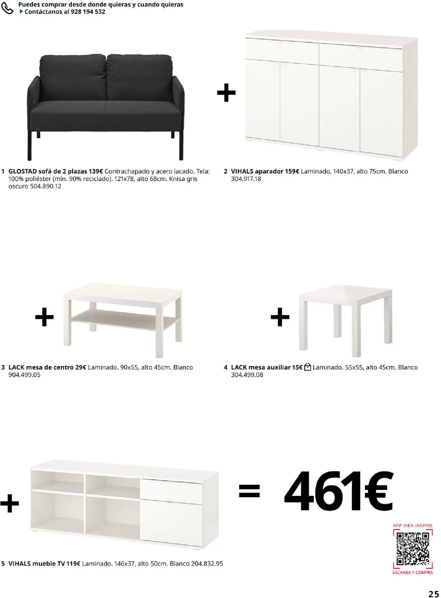 IKEA - Salones │ válido desde el 04/02/2026 | Página: 25 | Productos: Mesa auxiliar, Sofá, Mesa, Aparador