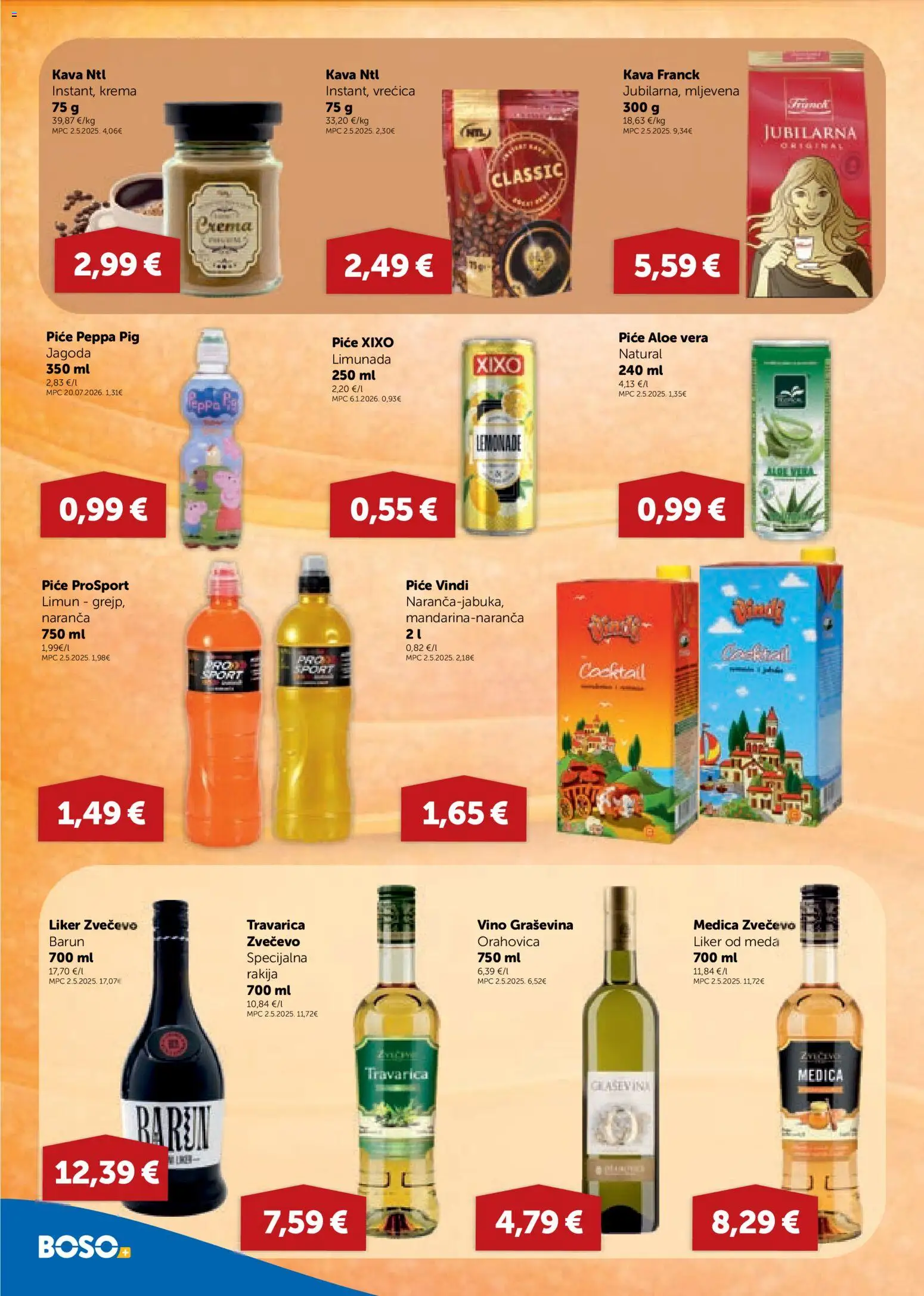 Boso katalog | vrijedi od 06.08.2026 | Stranica: 10 | Proizvodi: Kava, Vino, Rakija, Limun