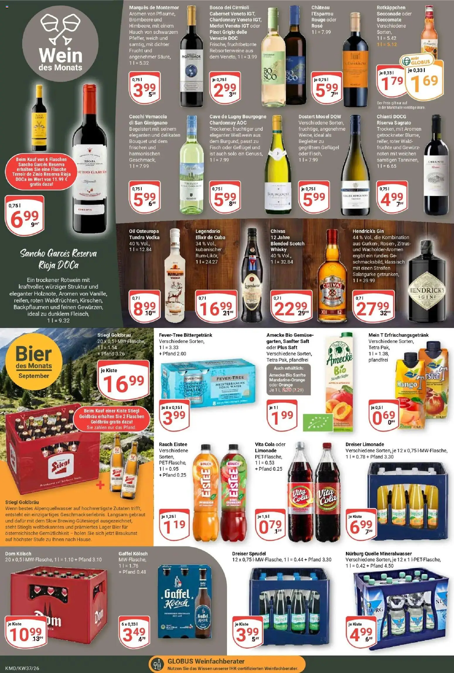 Globus Prospekt Köln – gültig ab 07.09.2026 | Seite: 20 | Produkte: Cola, Limonade, Vita cola, Vodka