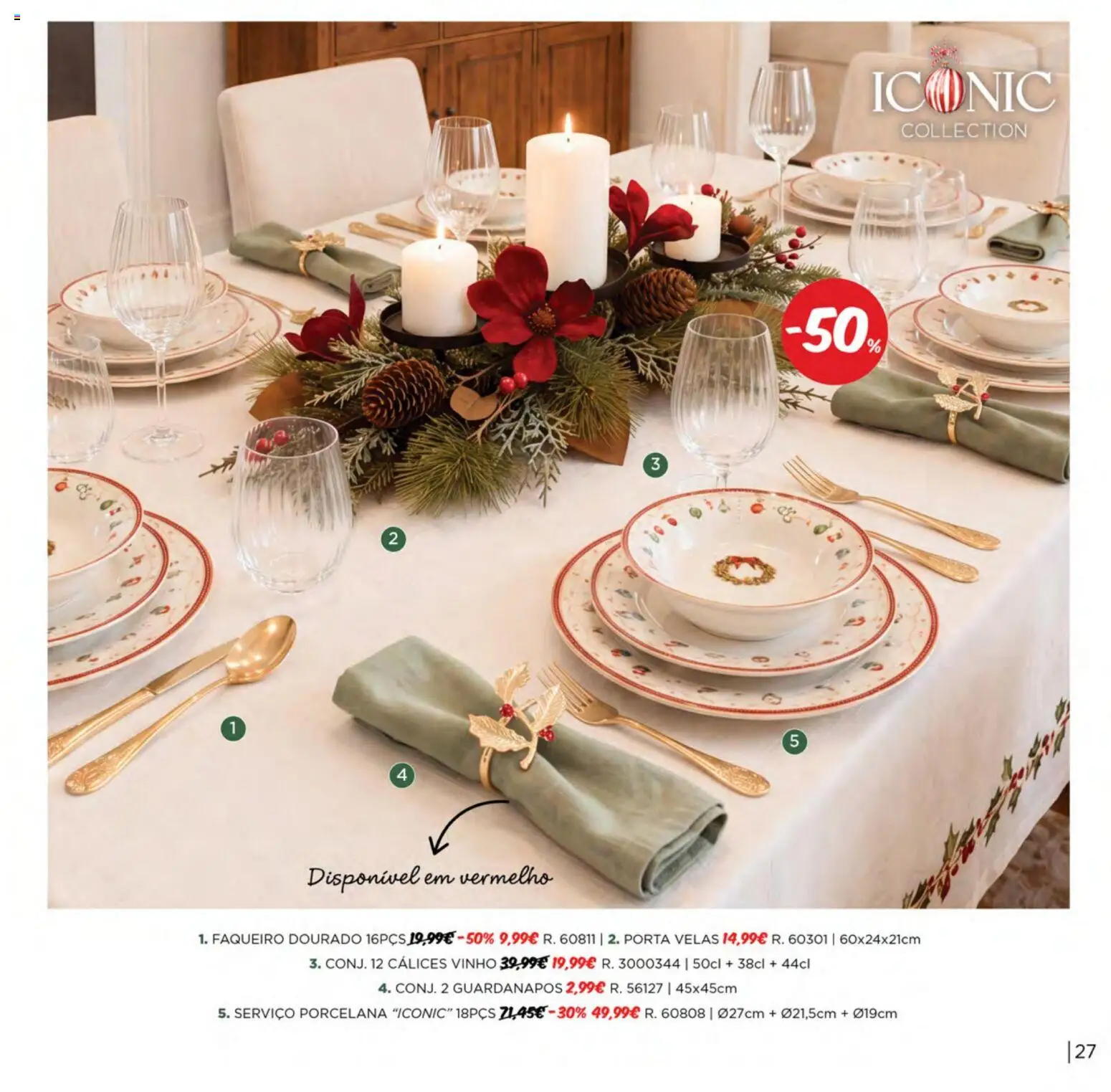 Espaço Casa Catálogo de Natal 2026 │ válido de 06/10/2026 | Página: 27 | Produtos: Porta, Guardanapos, Vinho, Velas
