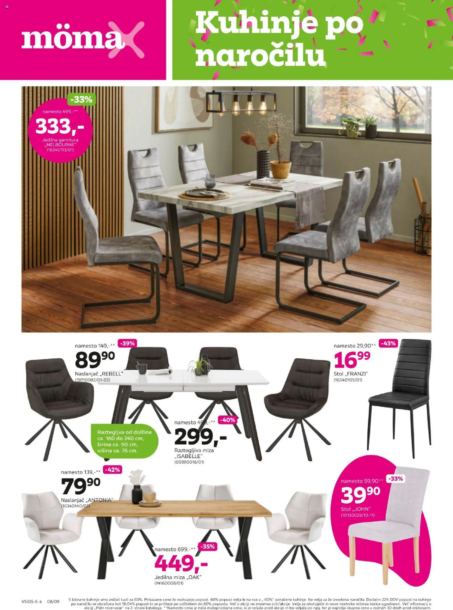 Novi Mömax katalog ponudbe – veljaven od 11.05.2026 | Stran: 8 | Izdelki: Naslanjač, Jedilna miza, Miza, Stol