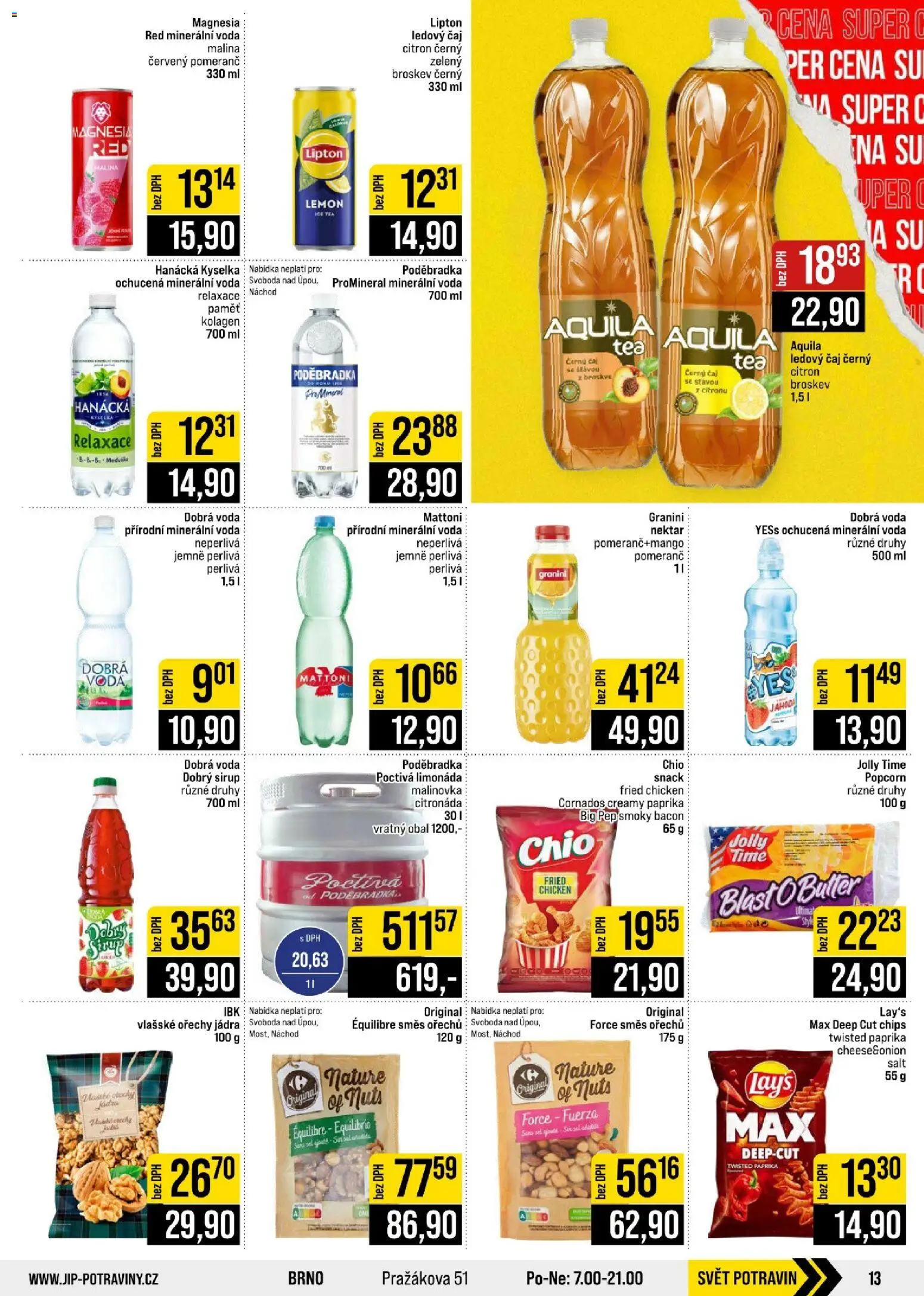 Jip leták - Cash & Carry od 23.09.2026 | Strana: 13 | Produkty: Ořechy, Minerální voda, Aquila, Ledový čaj