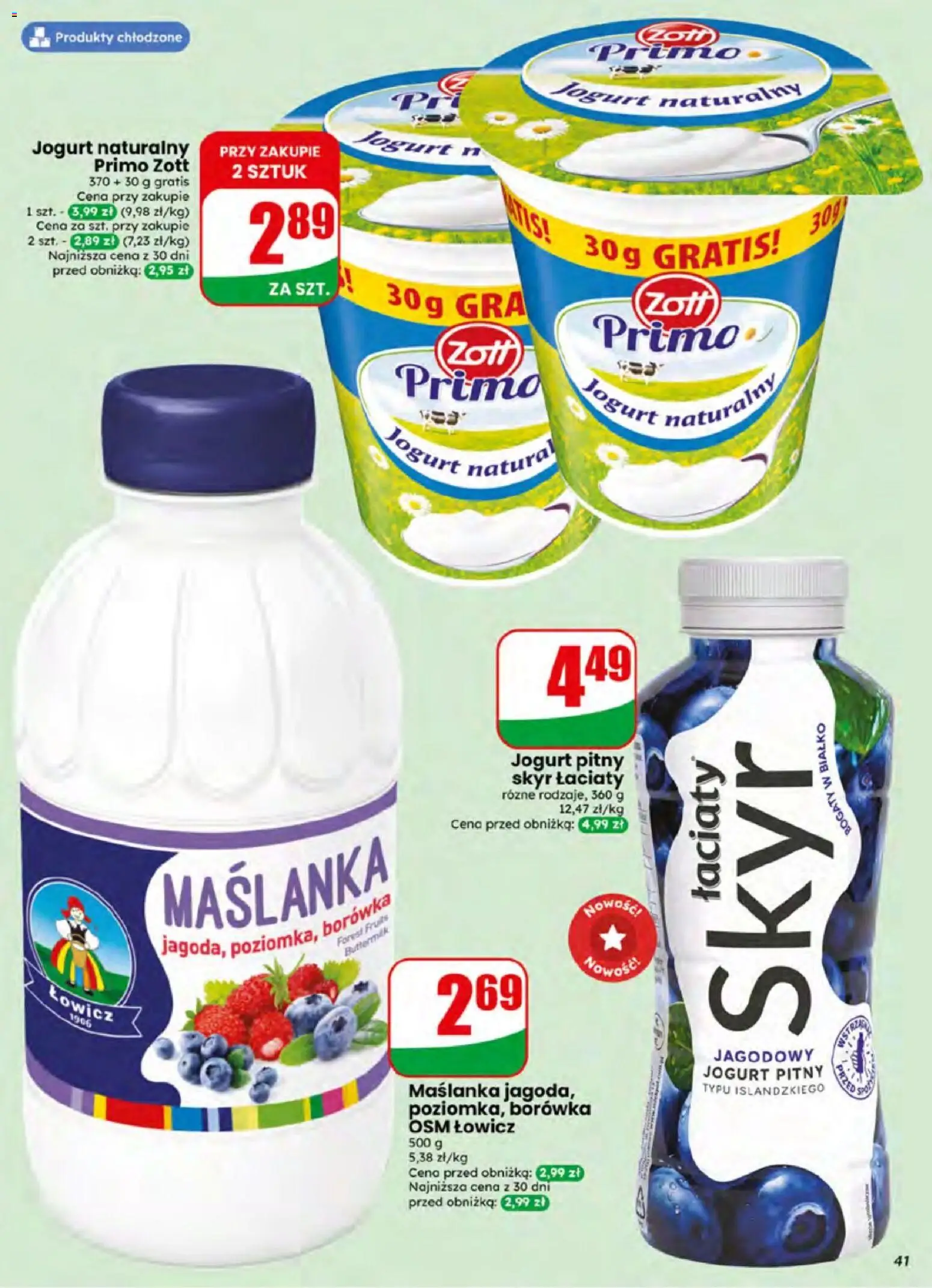 Dino gazetka od 01.07.2026 | Strona: 41 | Produkty: Maślanka, Jogurt pitny, Jogurt naturalny, Jogurt