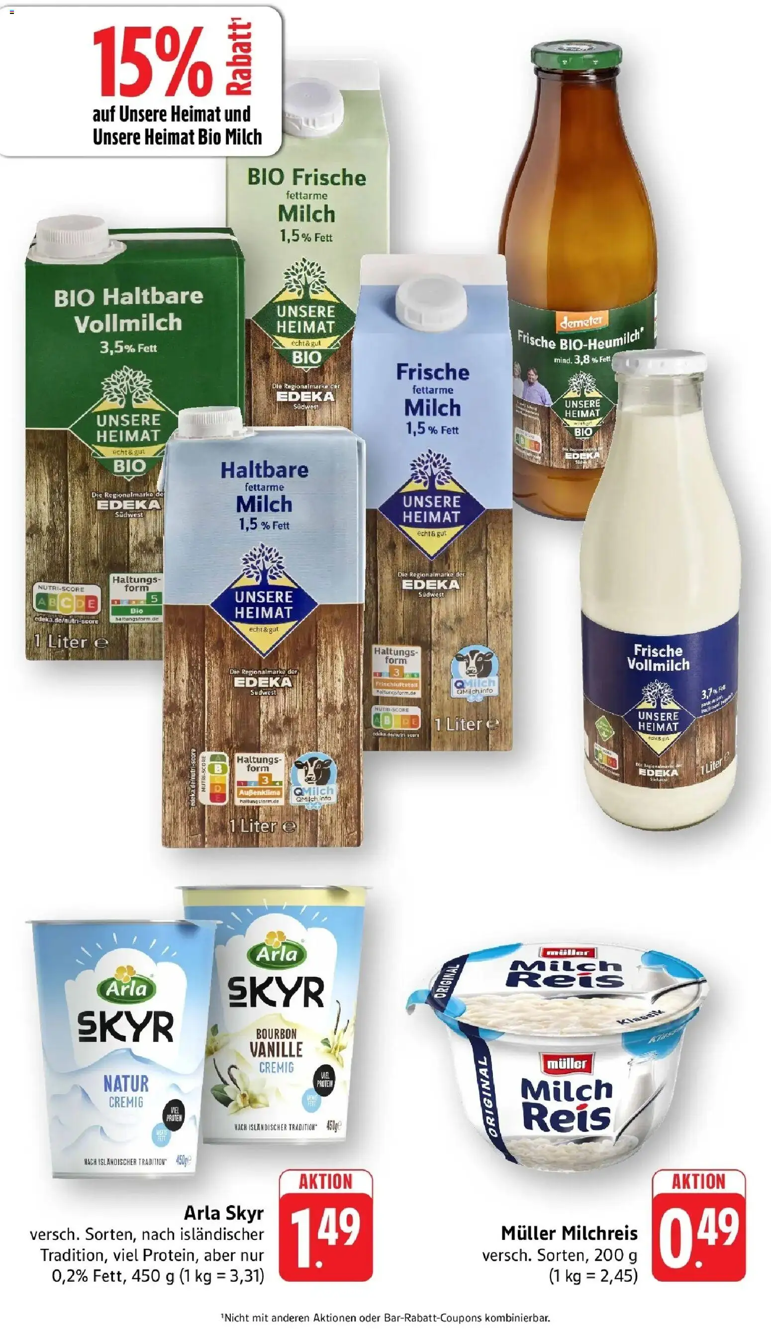 nah & gut Prospekt Gengenbach – gültig ab 17.08.2026 | Seite: 4 | Produkte: Milch, Milch 1,5%, Skyr, Reis