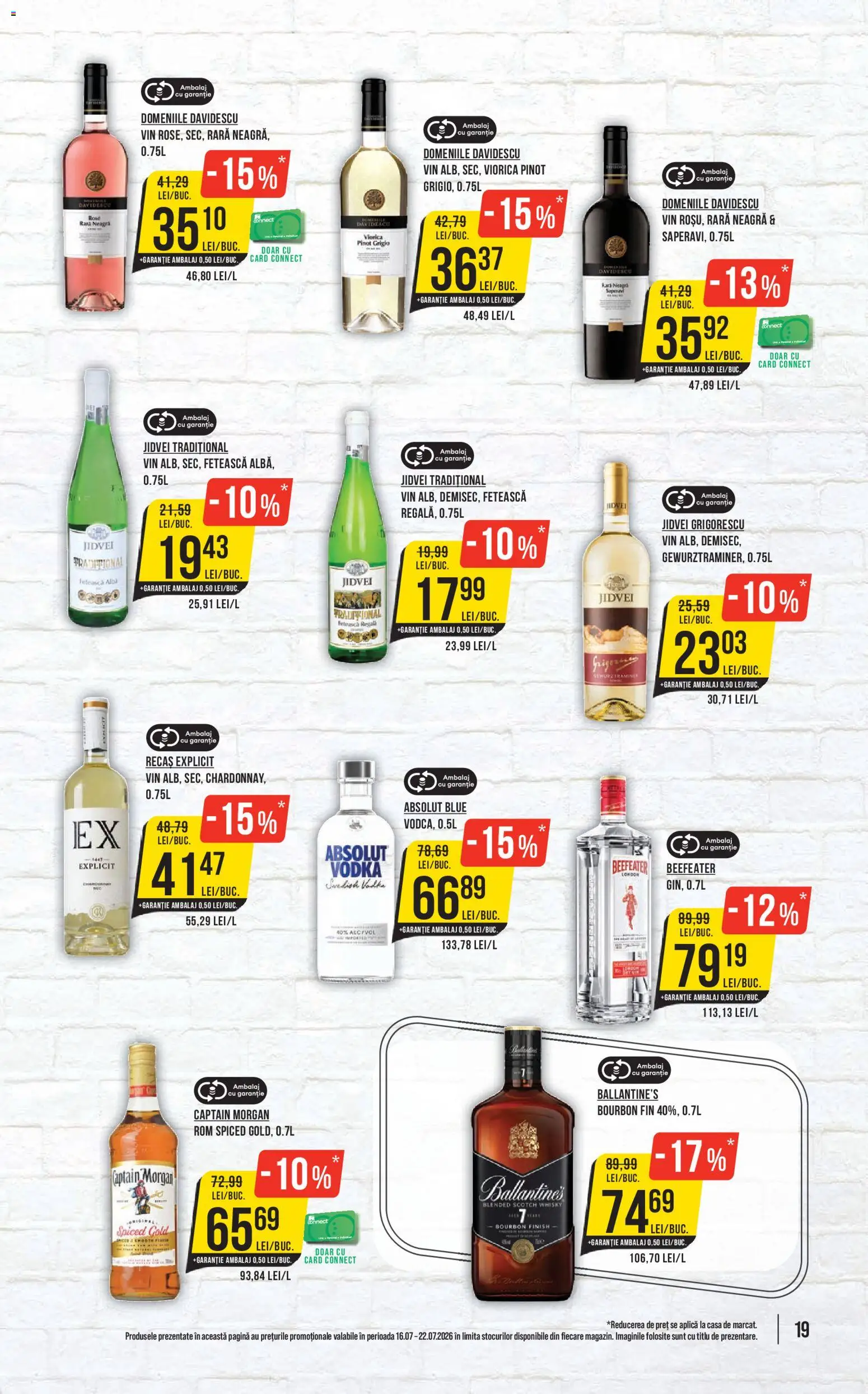 Noul catalog Mega Image – valabil de la 16.07.2026 | Pagină: 19 | Produse: Absolut, Rom, Bourbon, Vodka