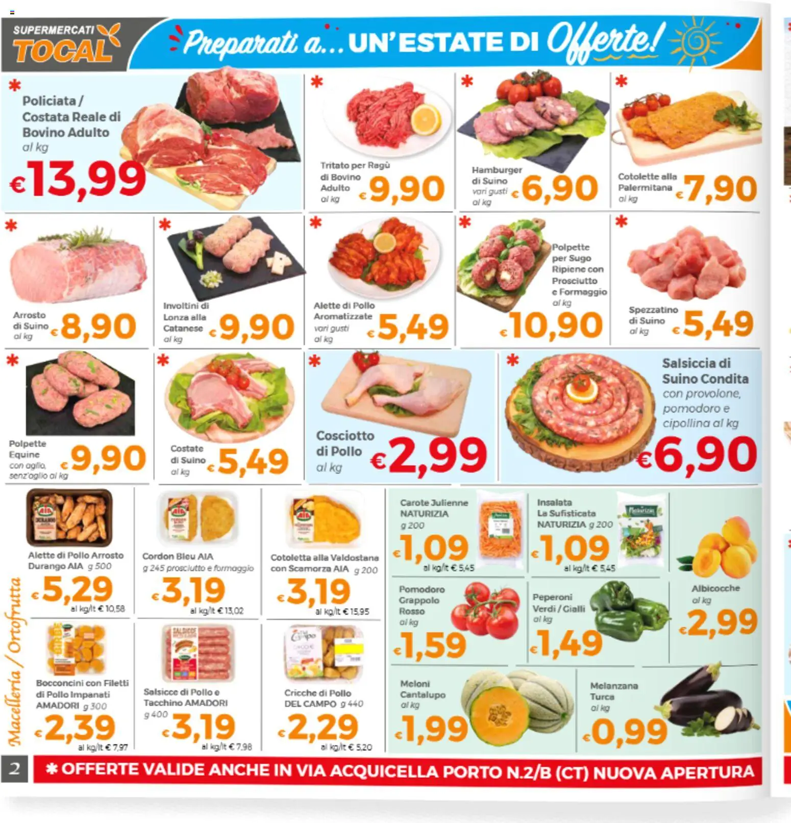 Volantino Tocal del 09.06.2026 | Pagina: 2 | Prodotti: Pollo, Carote, Prosciutto, Hamburger