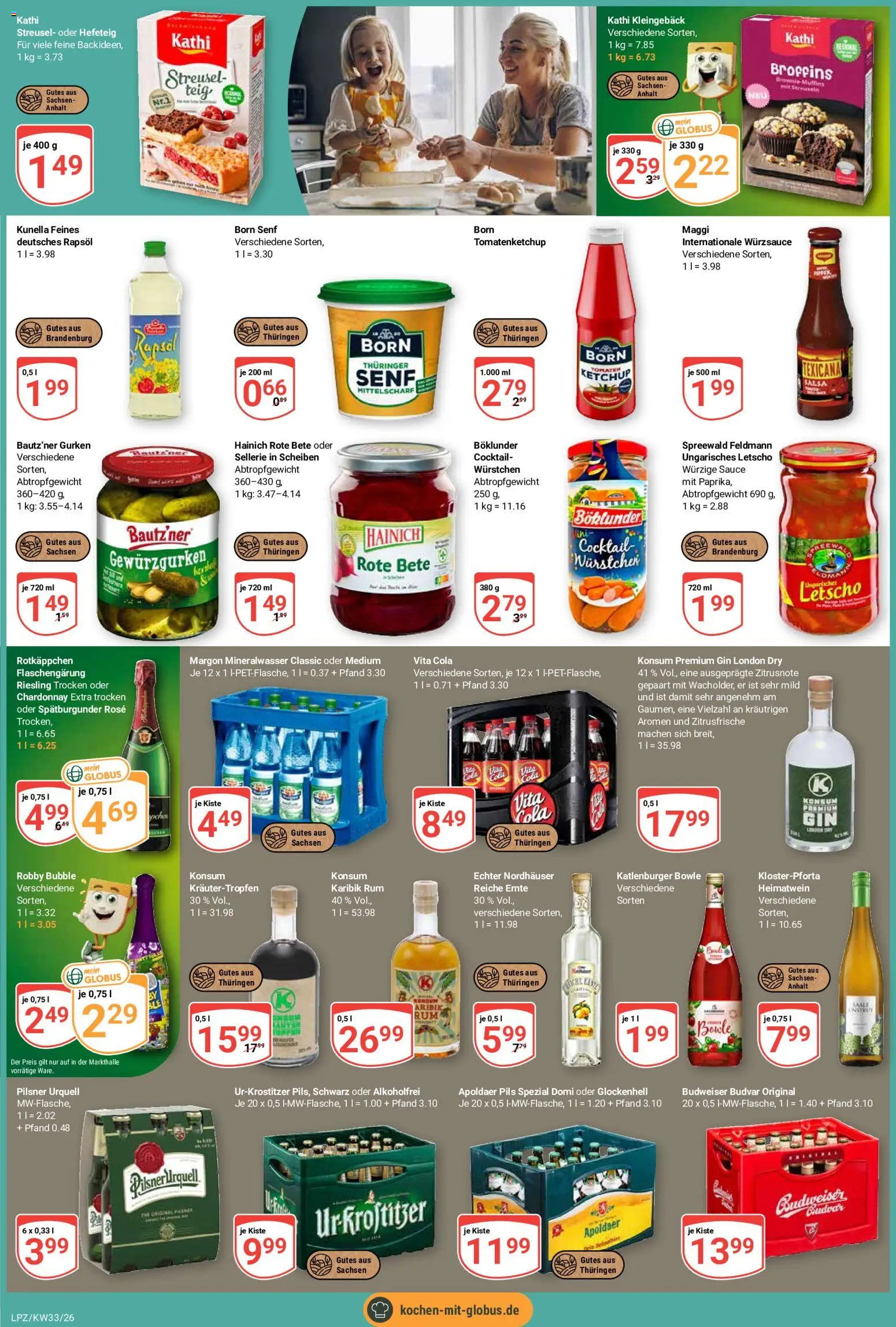 Globus Prospekt Leipzig – gültig ab 10.08.2026 | Seite: 6 | Produkte: Maggi, Rapsöl, Pils, Gin