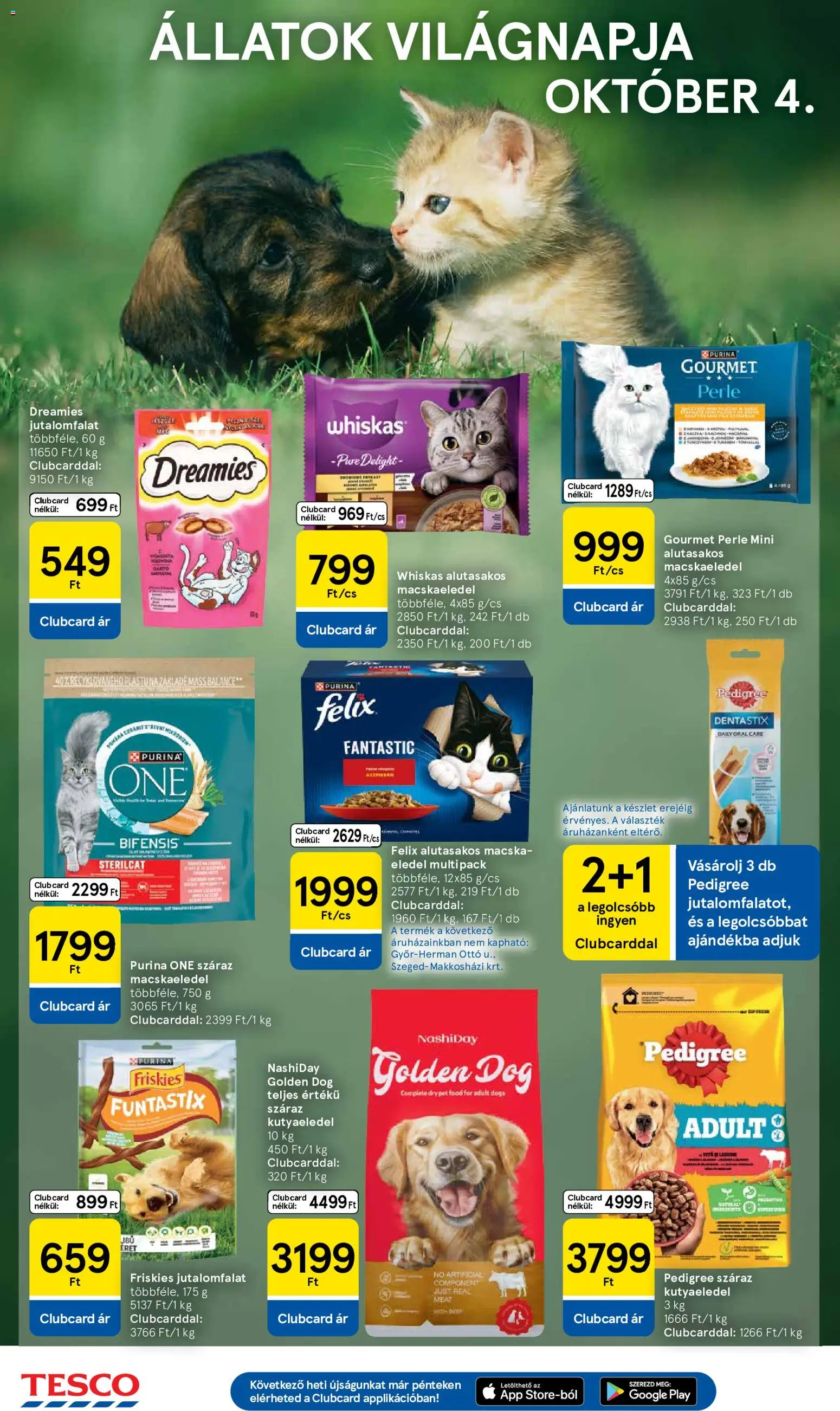 Tesco akciós ujság - amely érvényes a következő dátumtól: 2026.10.01. | Oldal: 6 | Termékek: Jutalomfalat, Gourmet, Friskies, Felix