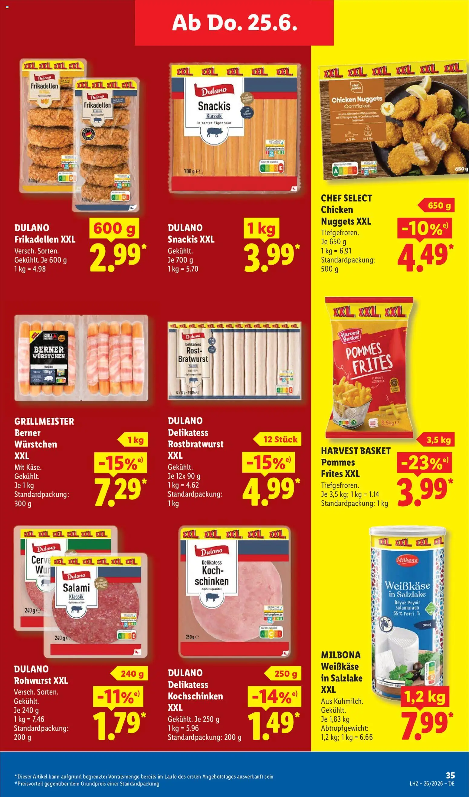 Lidl Německo leták od 22.06.2026 | Strana: 57 | Produkty: Cornflakes, Milbona, Rošt