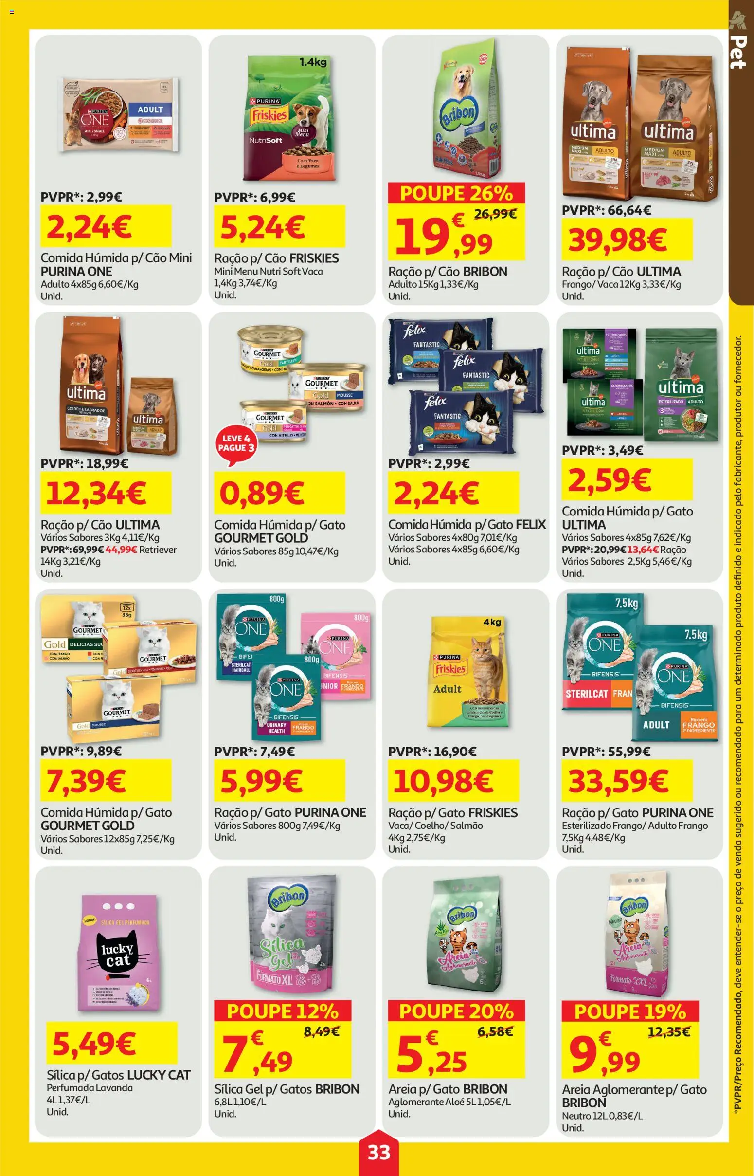 Auchan folheto │ válido de 04.06.2026 | Página: 33 | Produtos: Purina one, Areia, Frango, Salmão