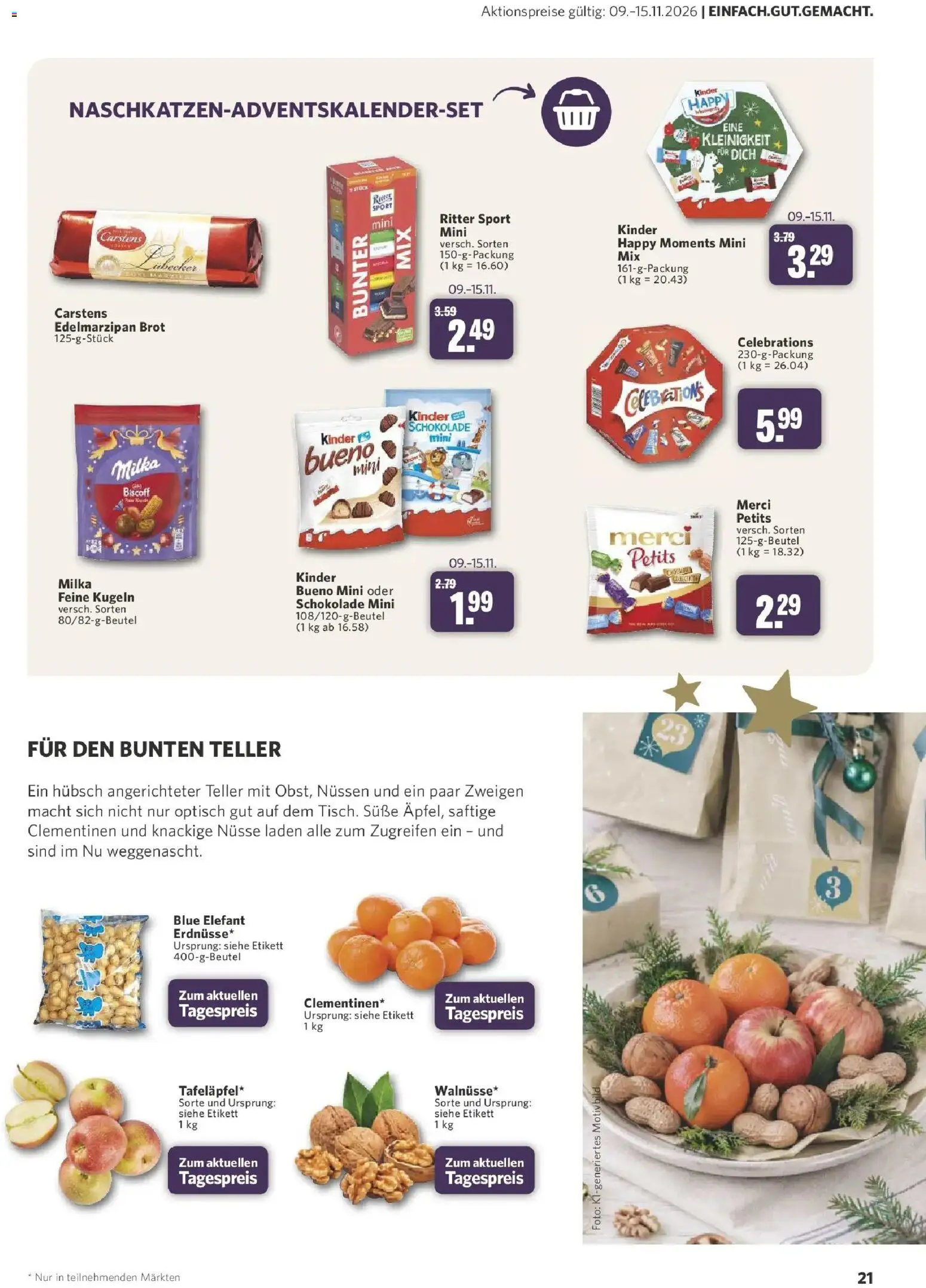Combi Aktueller Prospekt (ab 26.10.2026) zum Blättern | Seite: 21 | Produkte: Merci, Celebrations, Brot, Nüsse