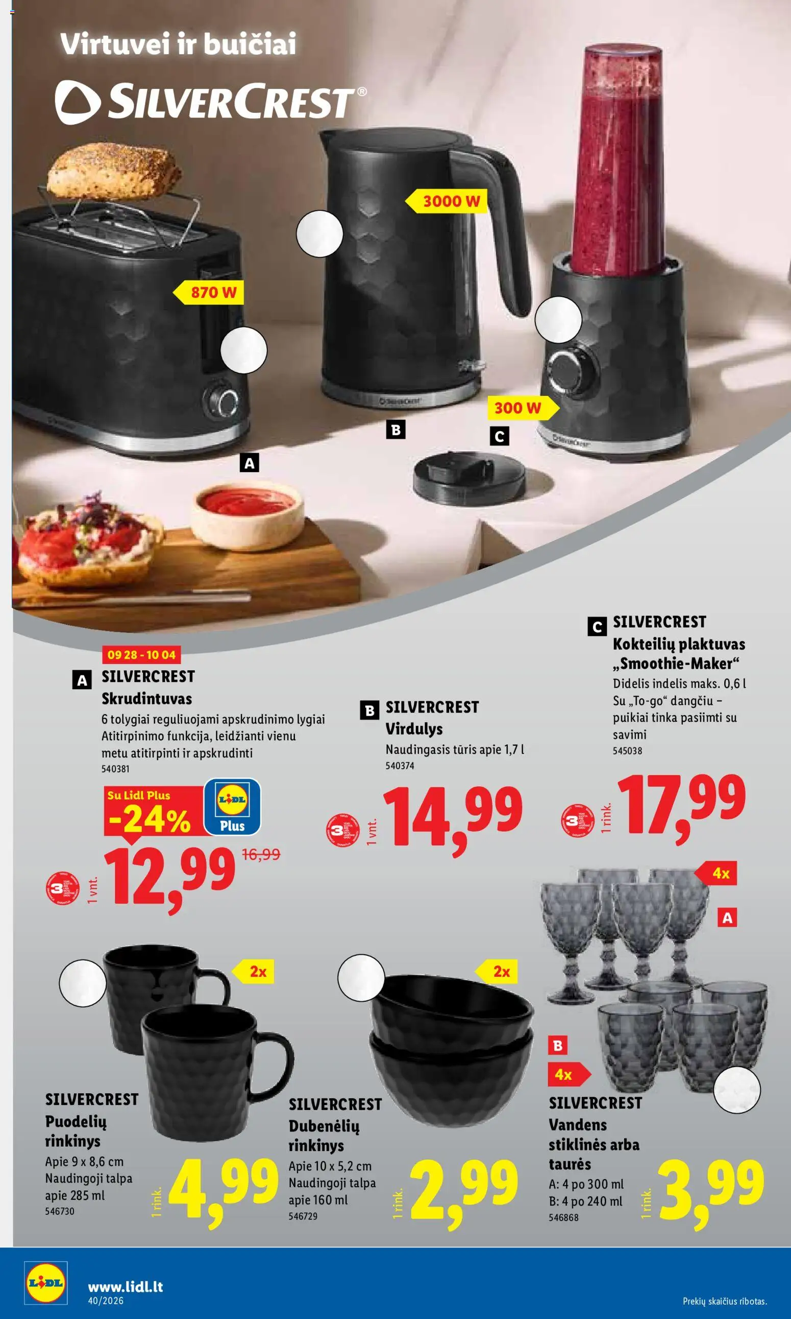 LIDL akcijos nuo 2026.09.28 | Puslapis: 8 | Prekių: Plaktuvas, Virdulys