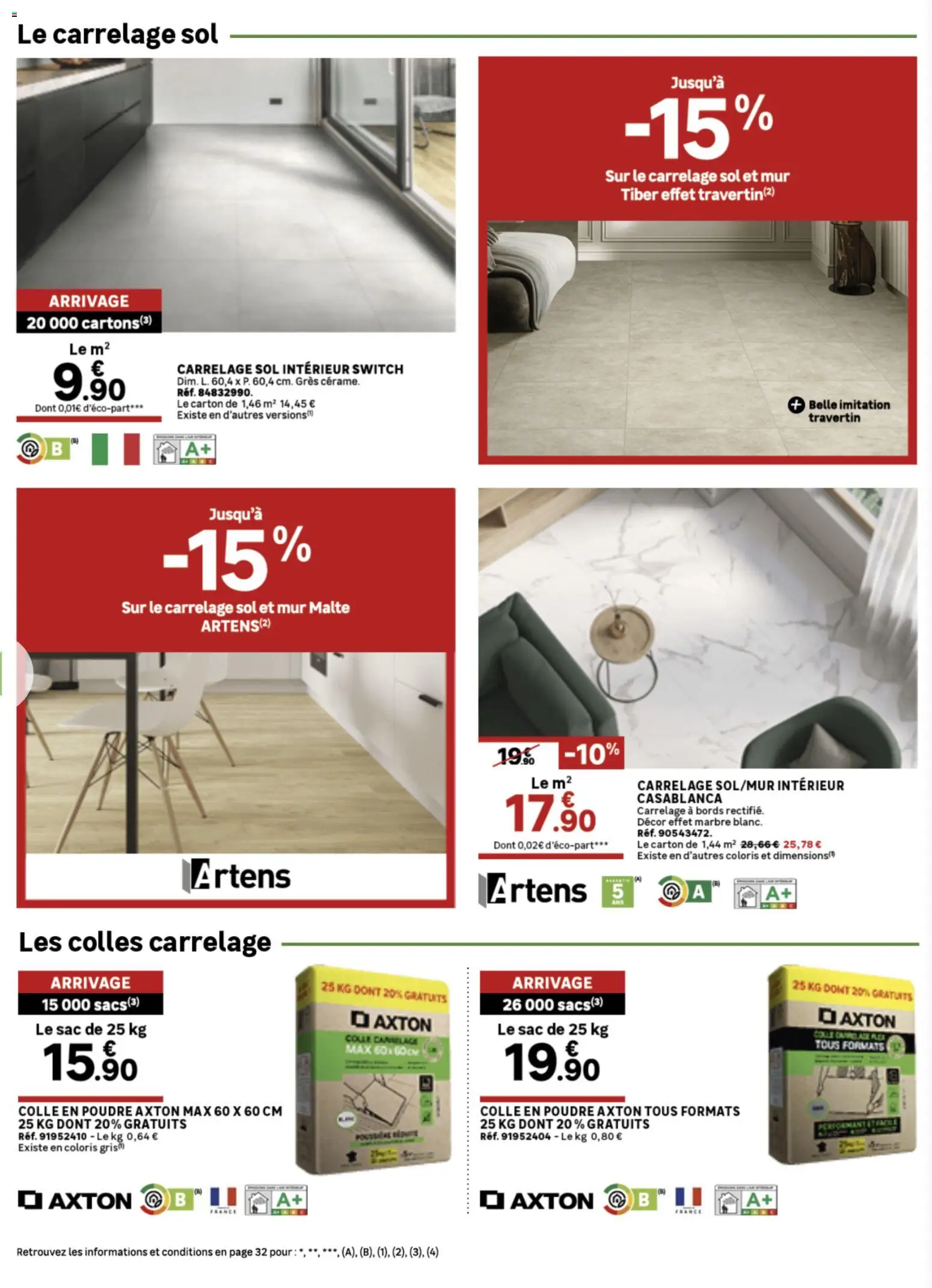 {H1} | Page: 18 | Produits: Sac, Poudre, Colle, Carrelage