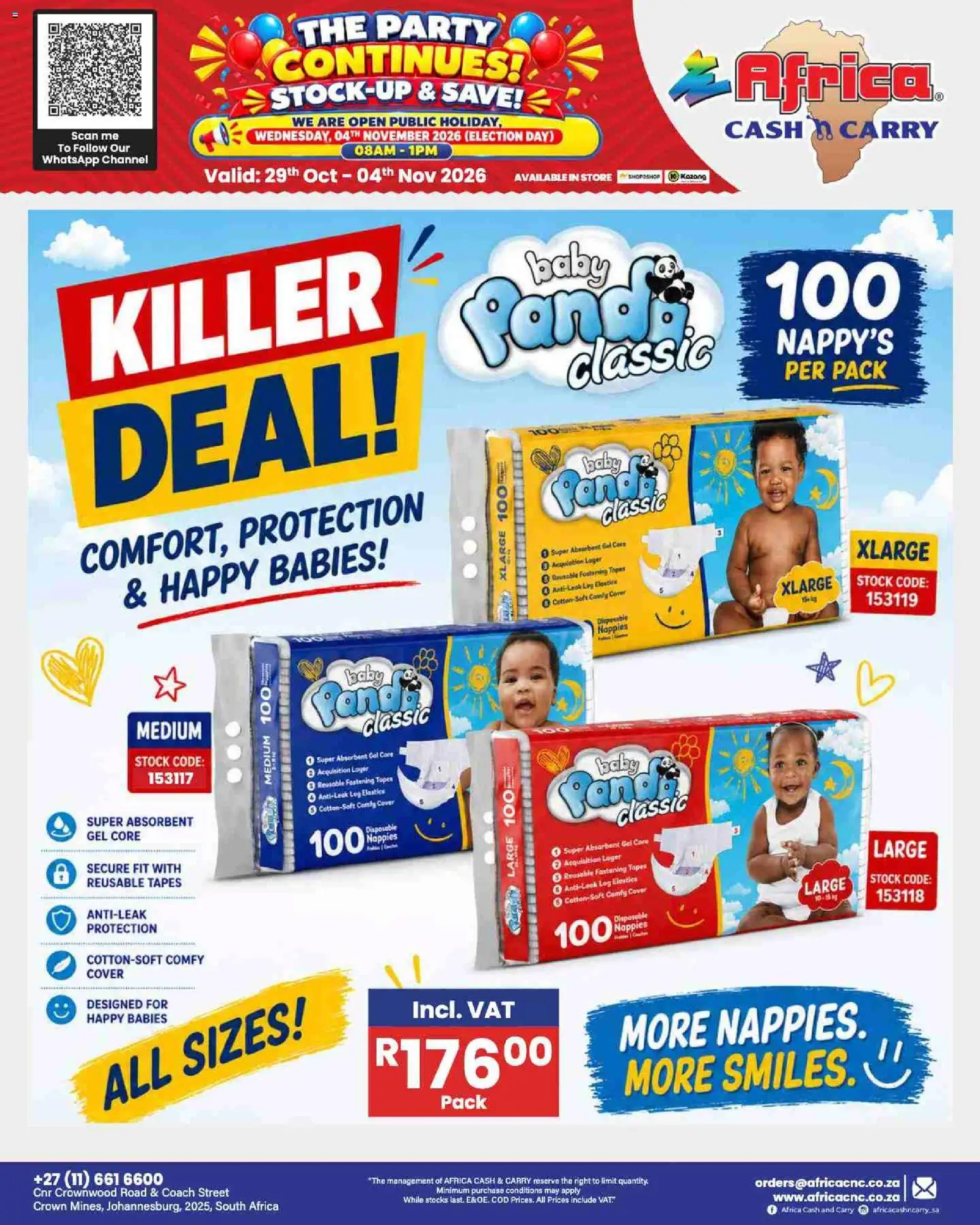 New Africa Cash & Carry catalogue – valid from 29/10/2026 | Page: 12 | Products: Cover, Stock, Nappies