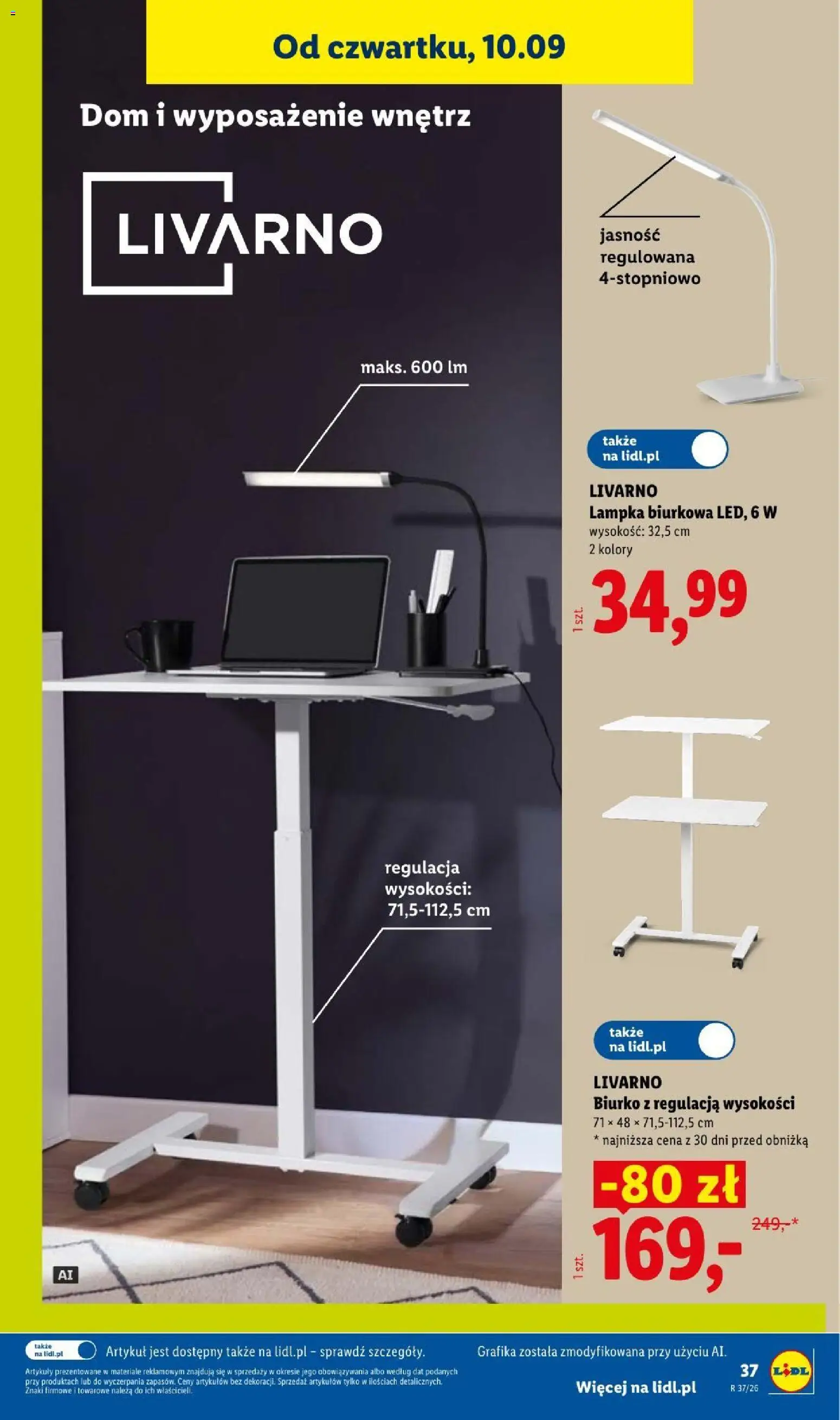 Lidl Katalog od 07.09.2026 | Strona: 43 | Produkty: Biurko, Lampka biurkowa