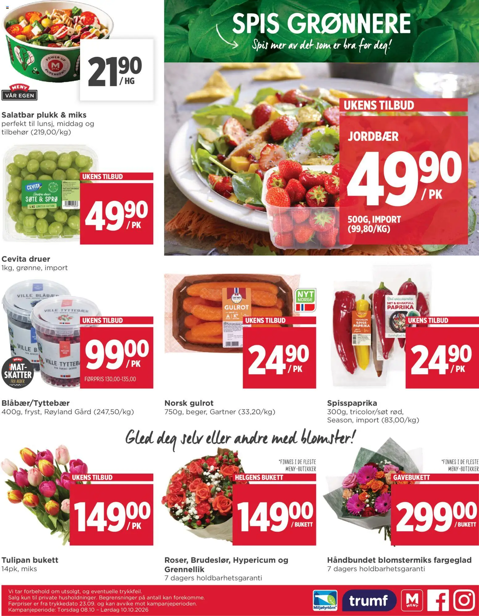 {H1} | Side: 8 | Produkter: Salatbar, Jordbær, Gulrot, Druer