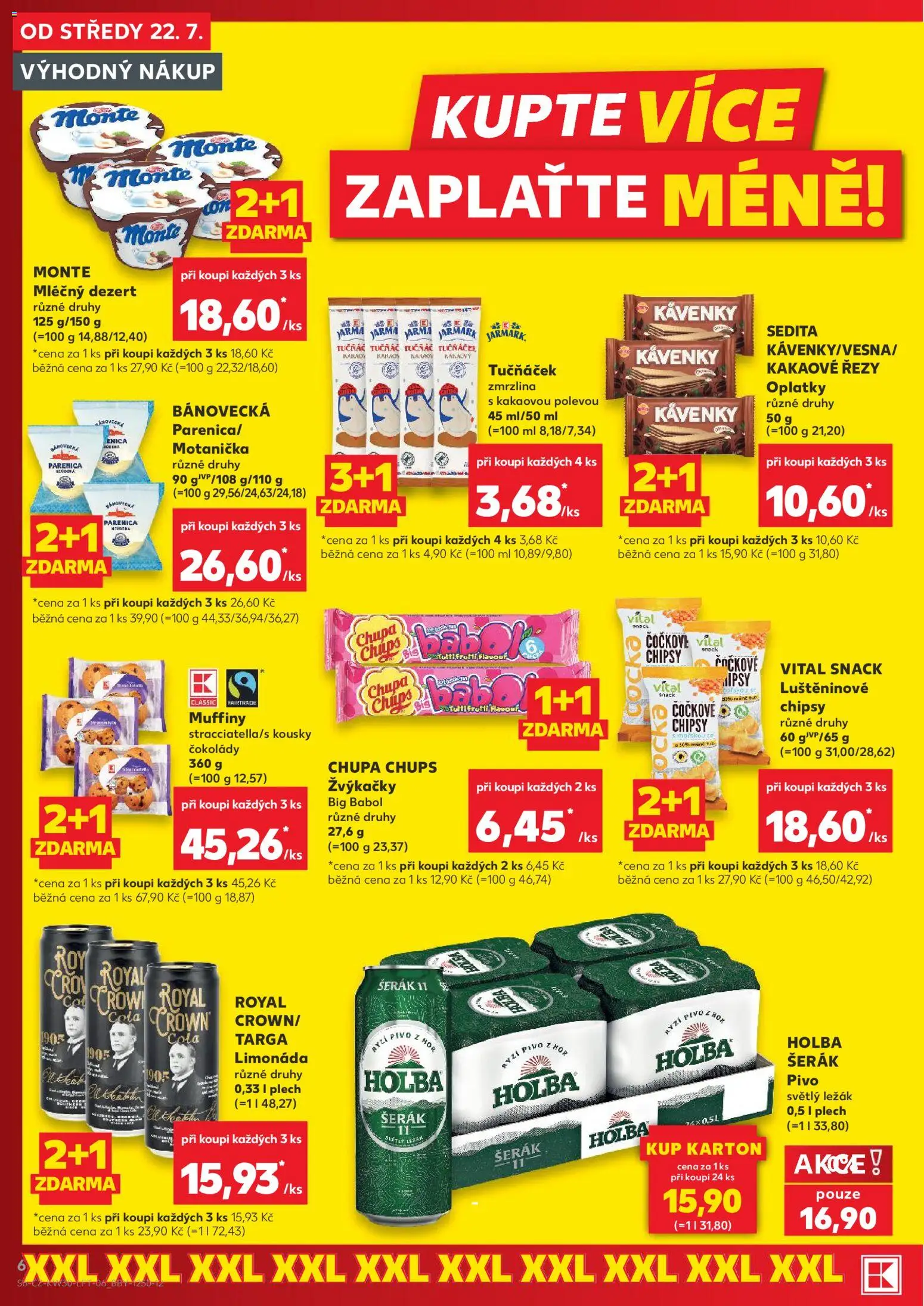 Kaufland leták od 22.07.2026 | Strana: 6 | Produkty: Šerák, Chipsy, Oplatky, Dezert