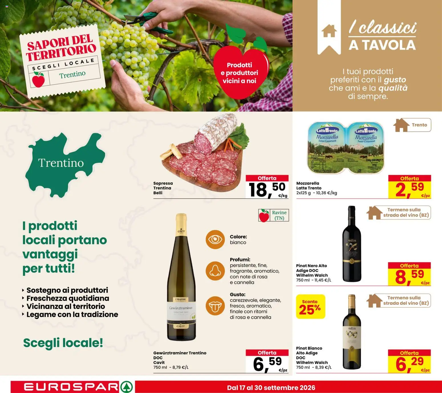 Volantino Eurospar del 17/09/2026 | Pagina: 12 | Prodotti: Mozzarella, Latte, Vino, Profumi