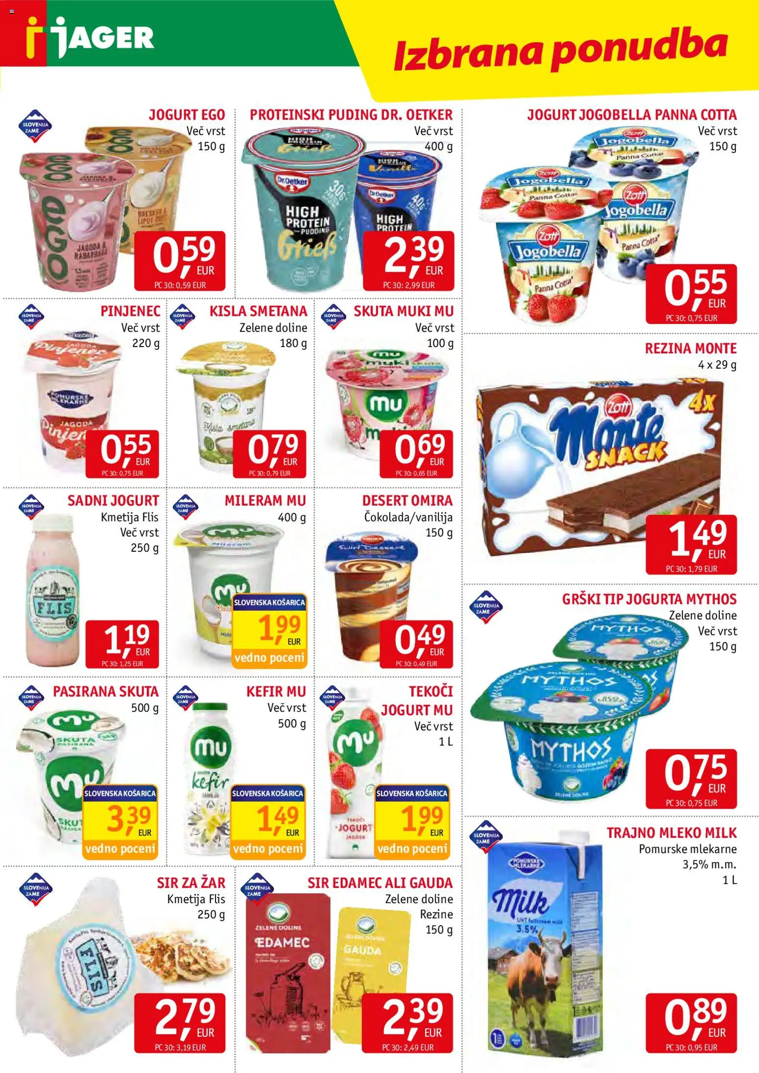 Novi Jager katalog ponudbe – veljaven od 15.04.2026 | Stran: 5 | Izdelki: Zar, Sir, Jogurt, Smetana