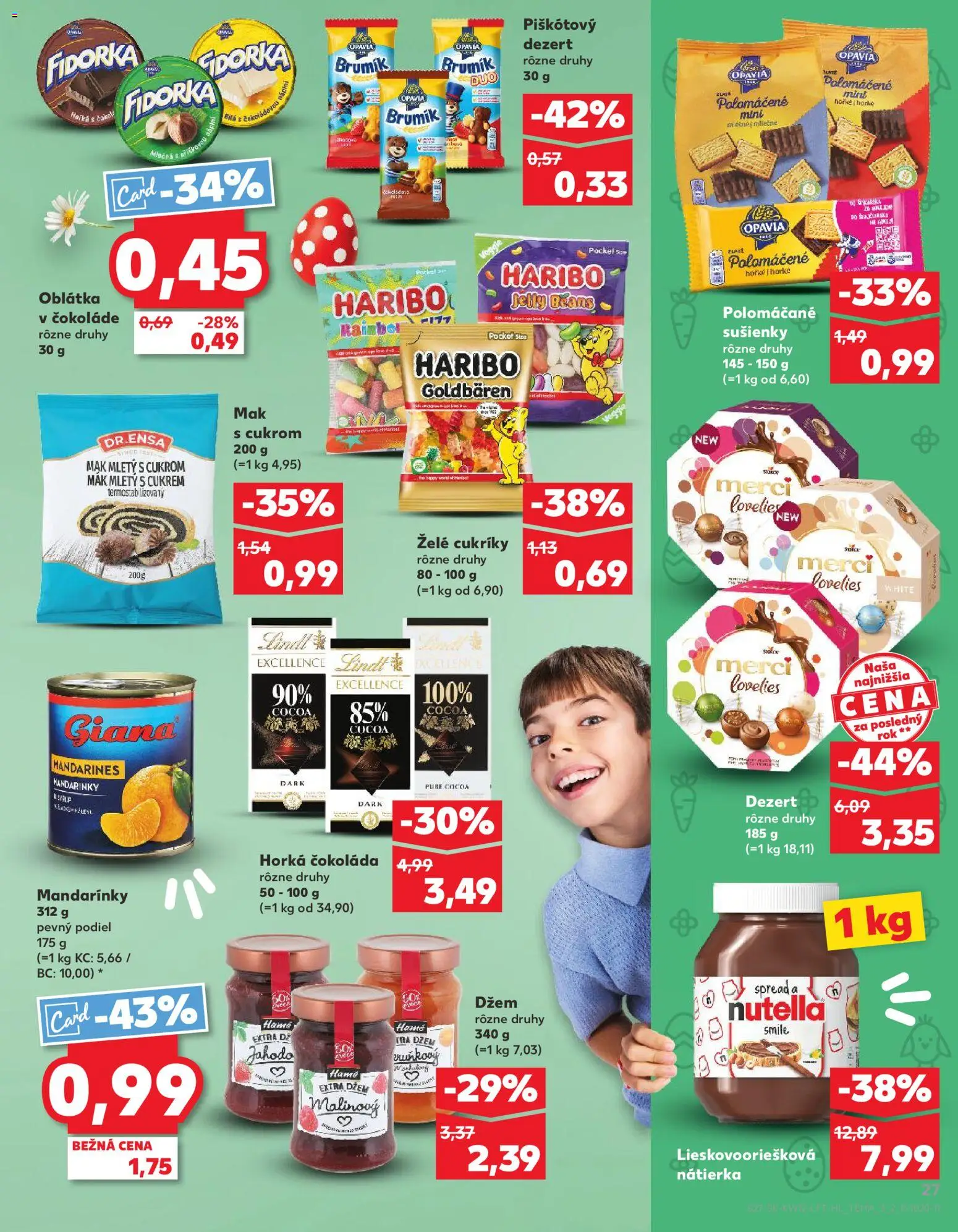 Nové Kaufland akcie – leták je platný od 19.03.2026 | Strana: 27 | Produkty: Lindt, Čokoláda, Nutella, Mak