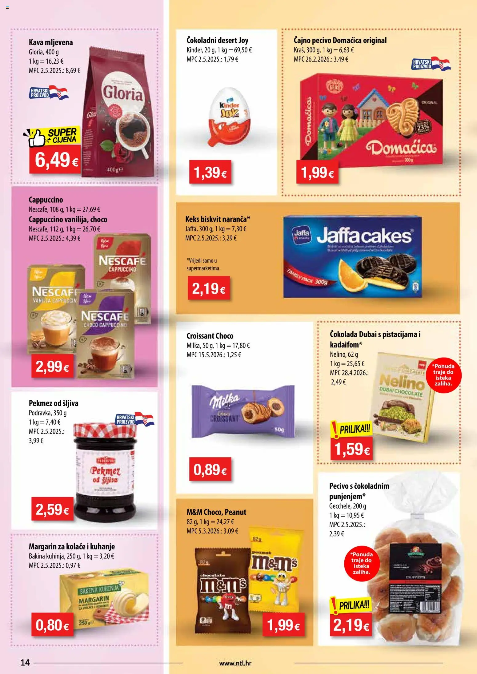 NTL katalog | vrijedi od 15.07.2026 | Stranica: 14 | Proizvodi: Čokolada, Margarin, Keks, Milka