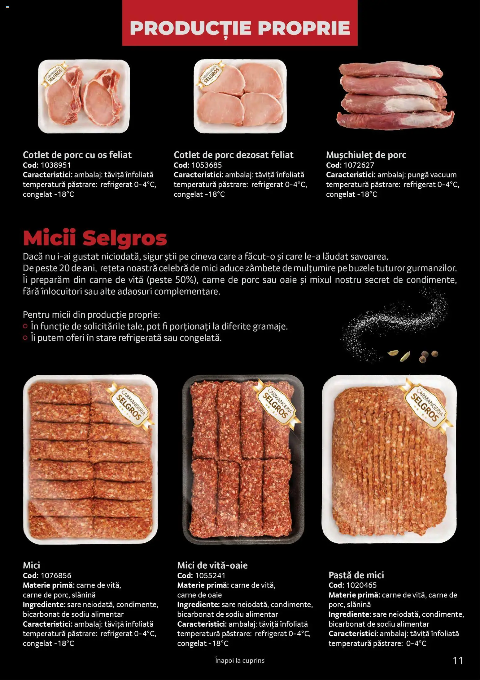 Noul catalog Selgros – valabil de la 25.03.2026 | Pagină: 11 | Produse: Carne De Porc, Pește, Carne De Vită, Sare