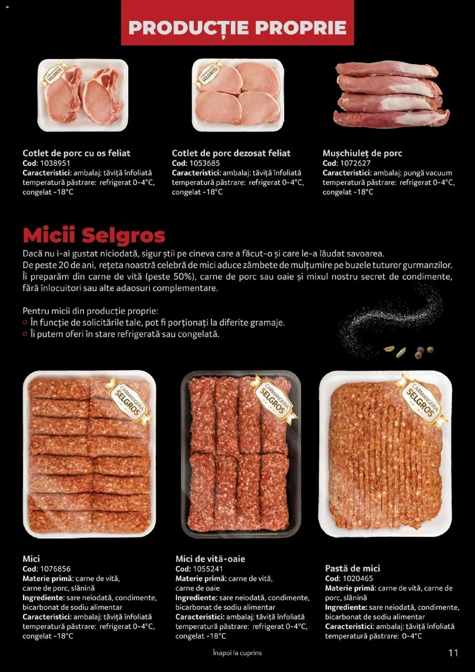 Noul catalog Selgros – valabil de la 25.03.2026 | Pagină: 11 | Produse: Vită, Pungă, Slanina, Mici