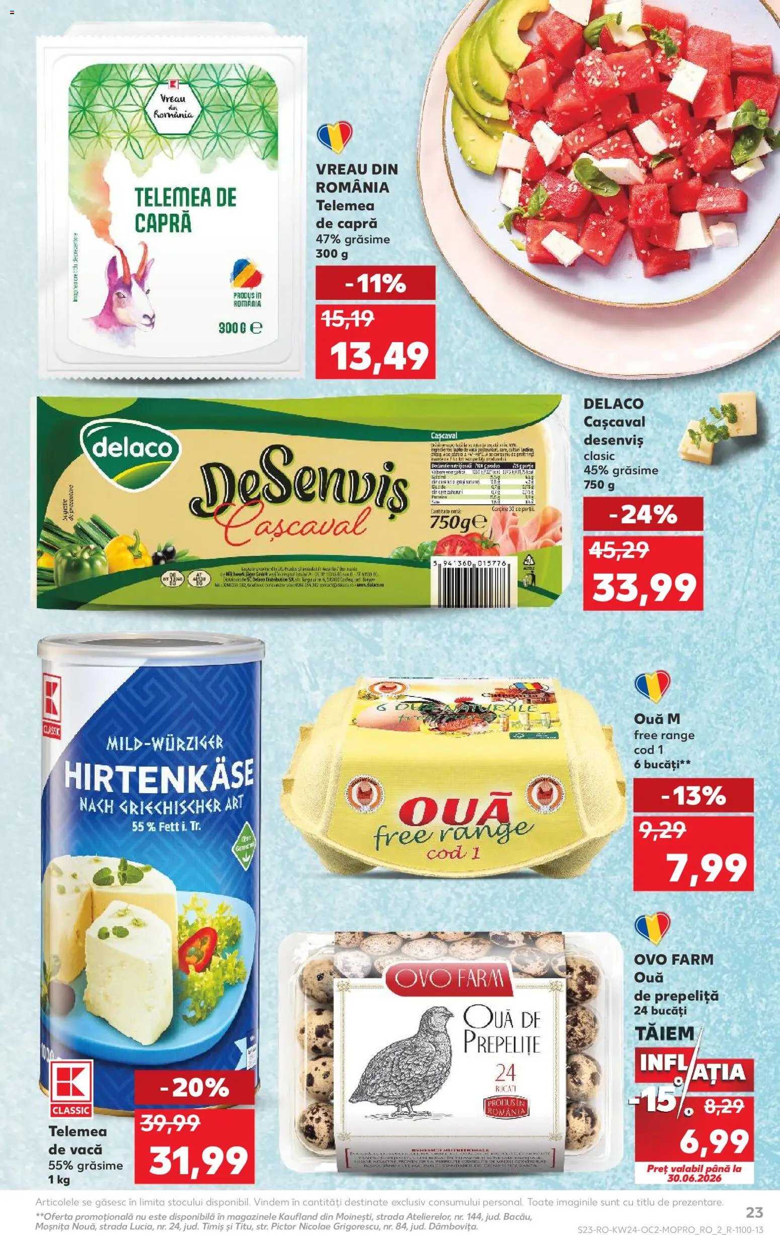 Noul catalog Kaufland – valabil de la 10.06.2026 | Pagină: 23 | Produse: Light Kedi Konservesi, Cașcaval, Ouă