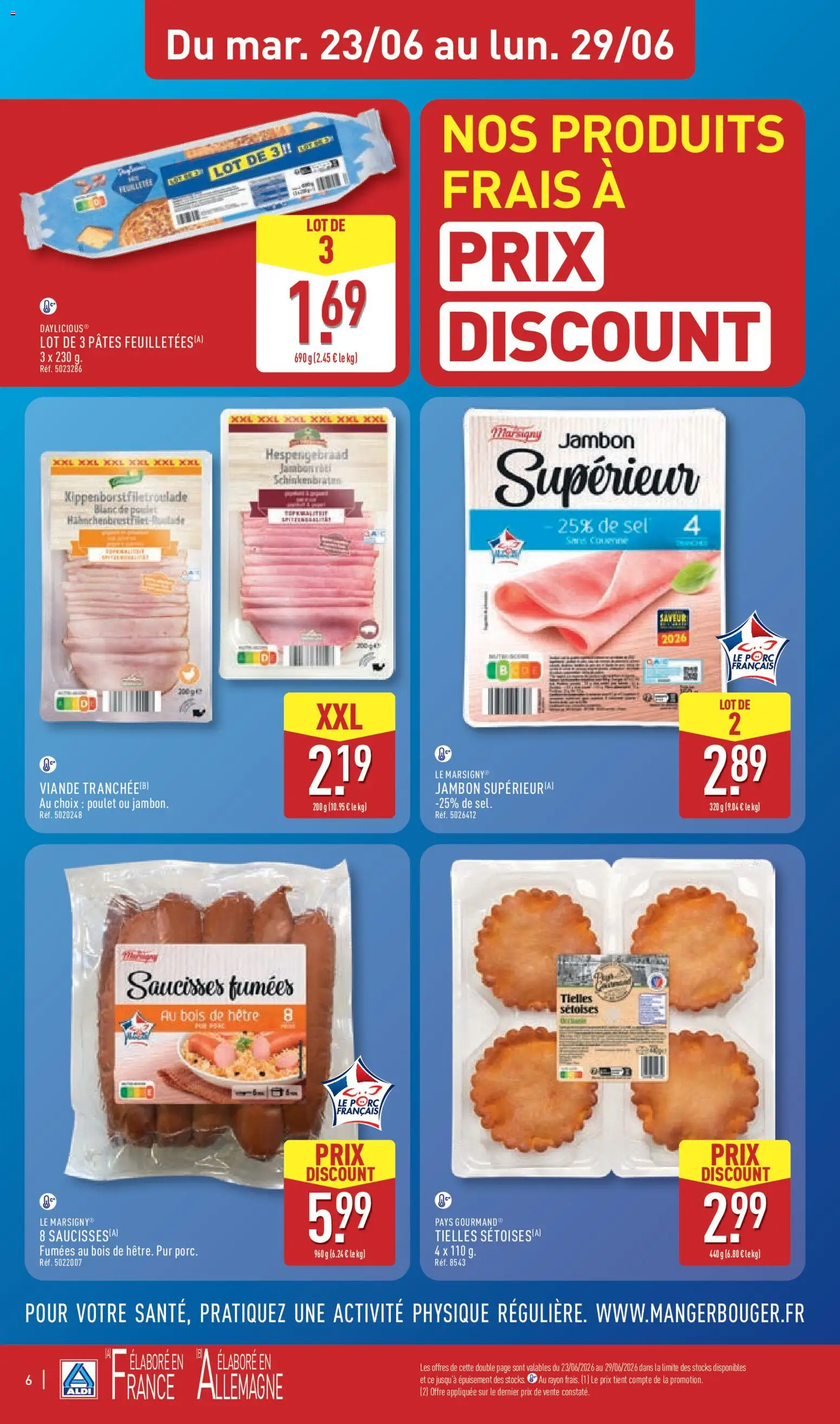 {H1} | Page: 8 | Produits: Sel, Jambon, Viande, Pâtes