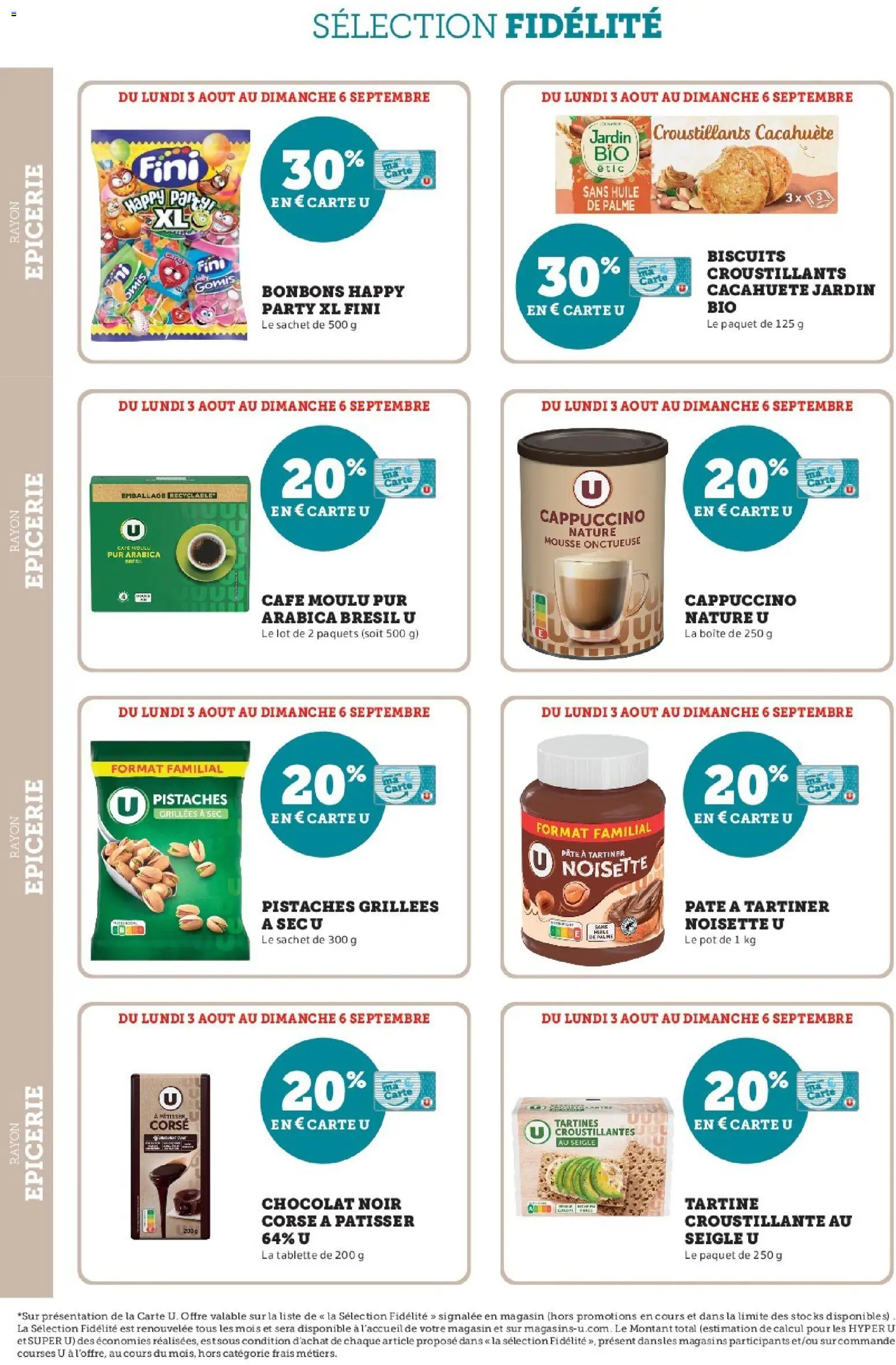 {H1} | Page: 20 | Produits: Tablette, Pâte à tartiner, Pistaches, Café moulu