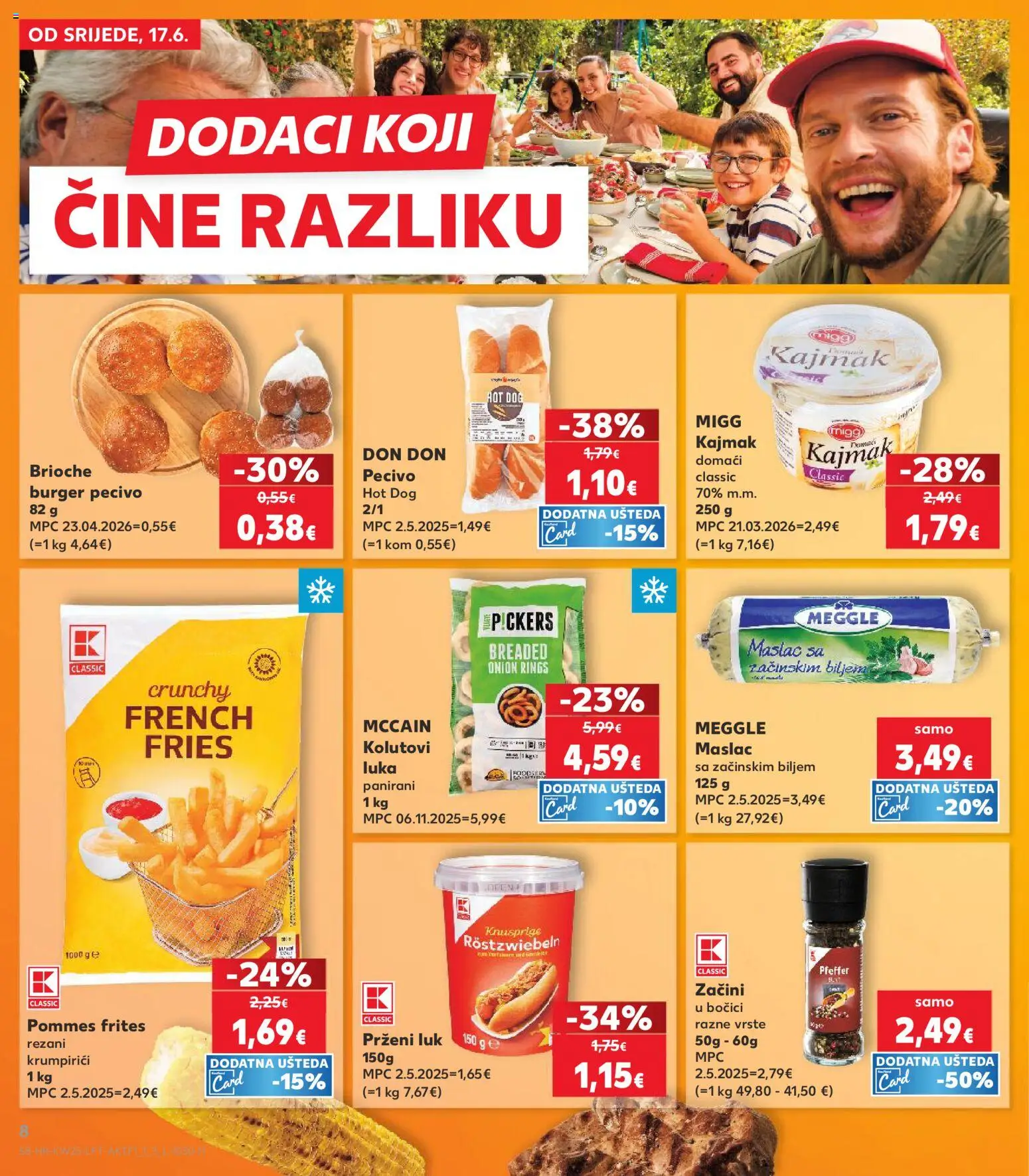 Kaufland HR akciós ujság - amely érvényes a következő dátumtól: 17.06.2026 | Oldal: 8 | Termékek: Hot dog
