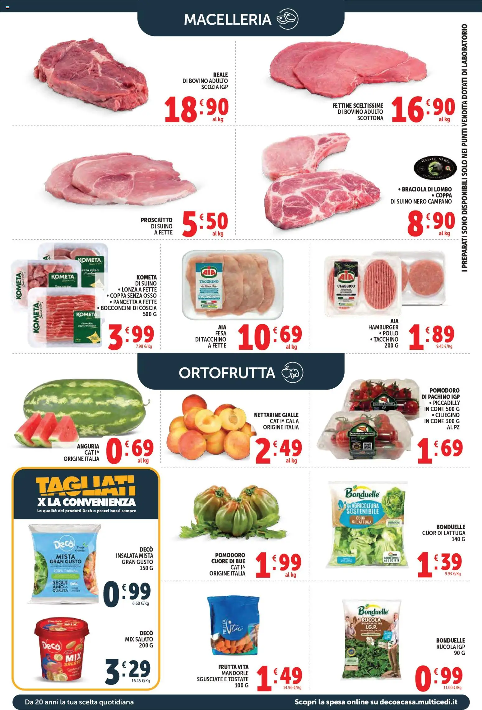 Volantino Decò del 08.06.2026 | Pagina: 4 | Prodotti: Pancetta, Frutta, Prosciutto, Lattuga
