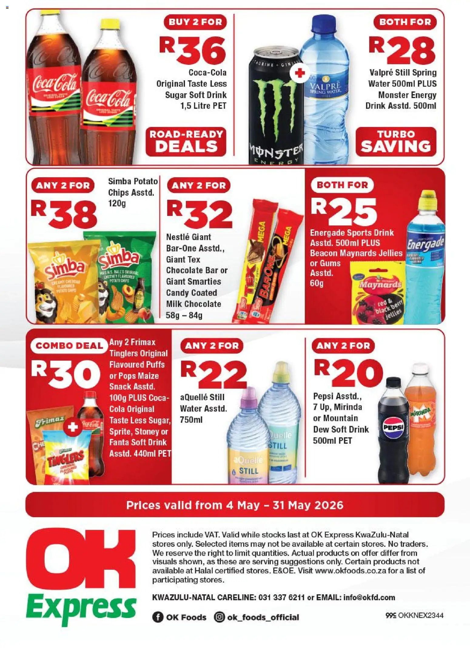 New OK Foods catalogue – valid from 04.05.2026 | Page: 4 | Products: Milk, Chocolate, Stoney, Chips