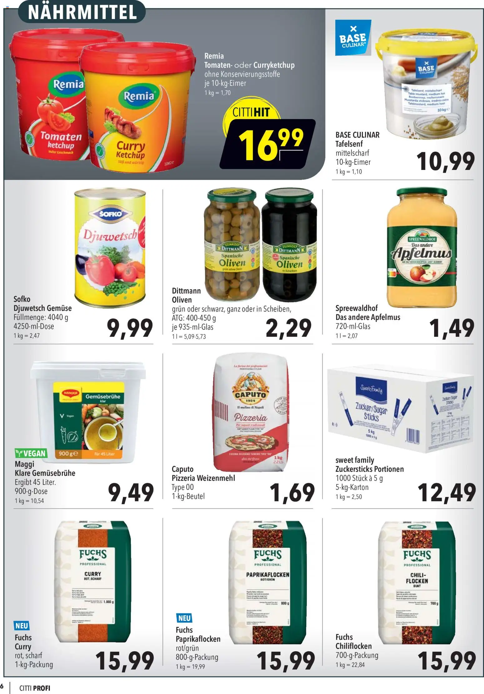 CITTI Markt Aktuelle Angebote für Profis – gültig ab 09.09.2026 | Seite: 6 | Produkte: Maggi, Weizenmehl, SUP, Gemüse