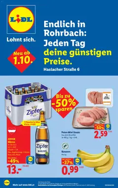 Lidl Jeden Tag deine günstigen Preise. ab 01.10.2026 gültig