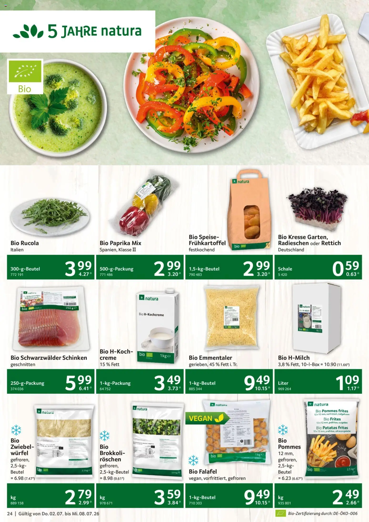 Selgros Prospekt – gültig ab 02.07.2026 | Seite: 24 | Produkte: Rucola, Pommes frites, Creme, Paprika